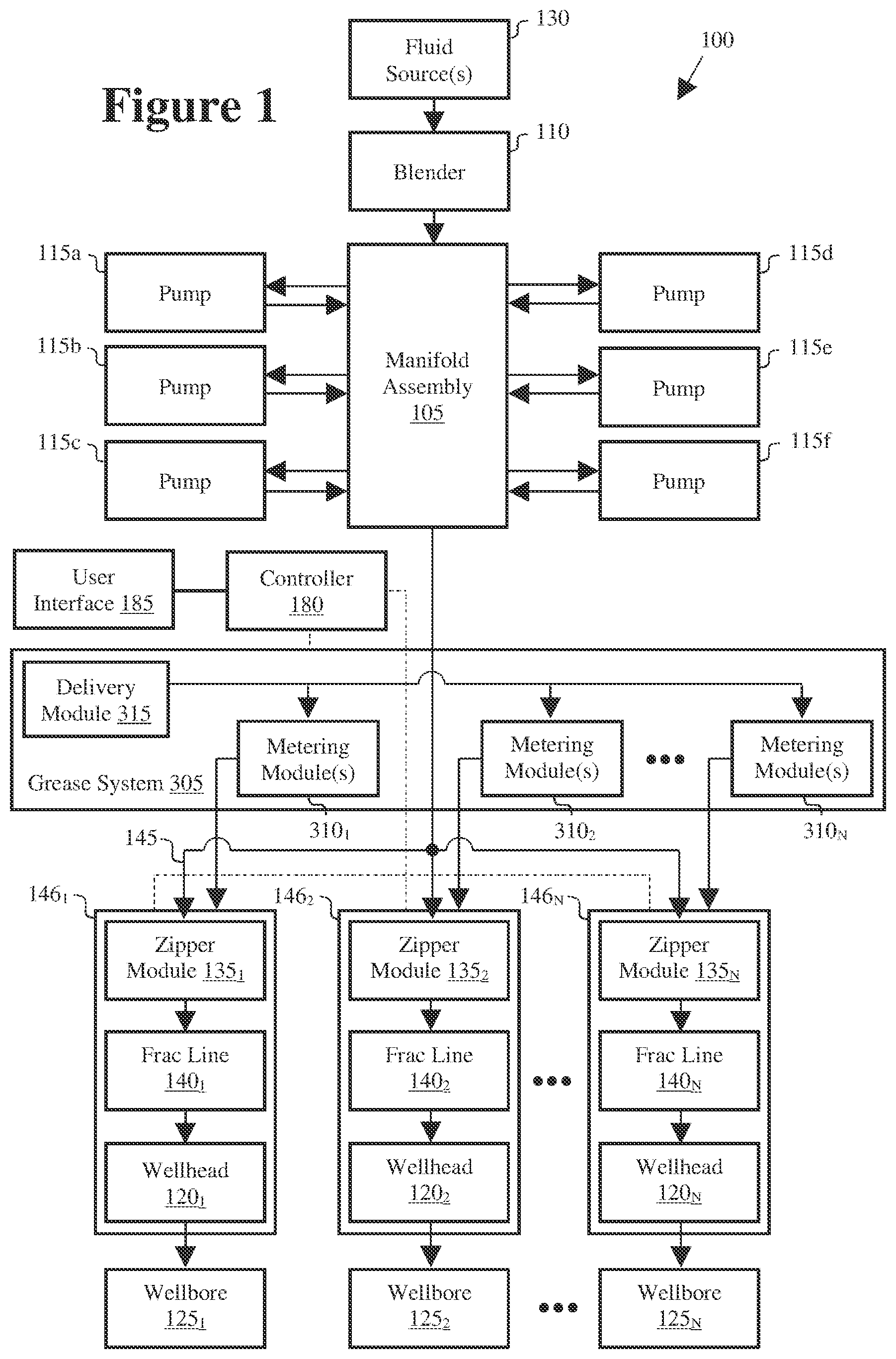 Patent US12378843 Figure 1 – Oil and gas operations with valve operably coupled to wellhead