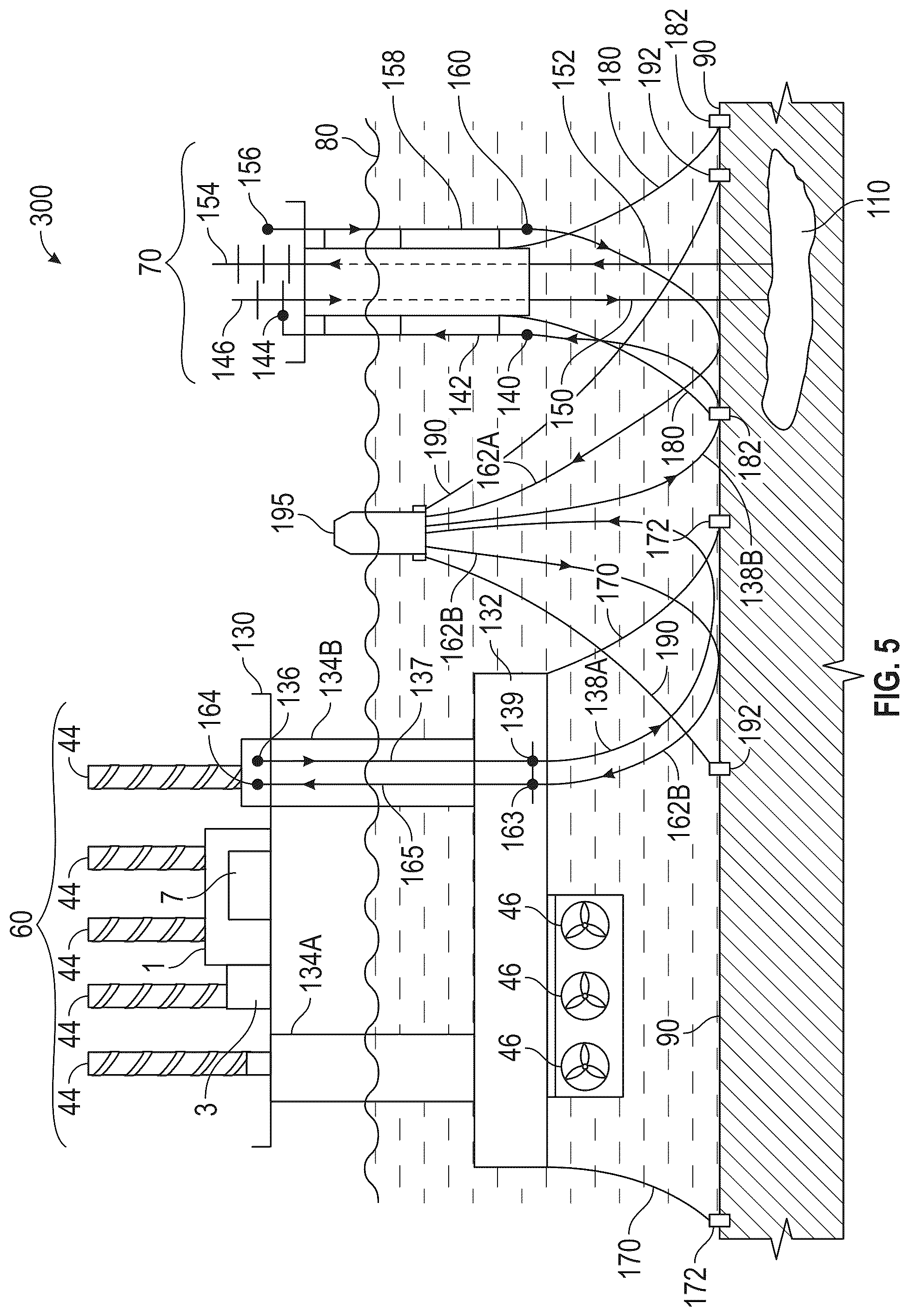 Patent US12378847 Figure 5 – Mobile offshore carbon capture and sequestration systems and methods using floating structure