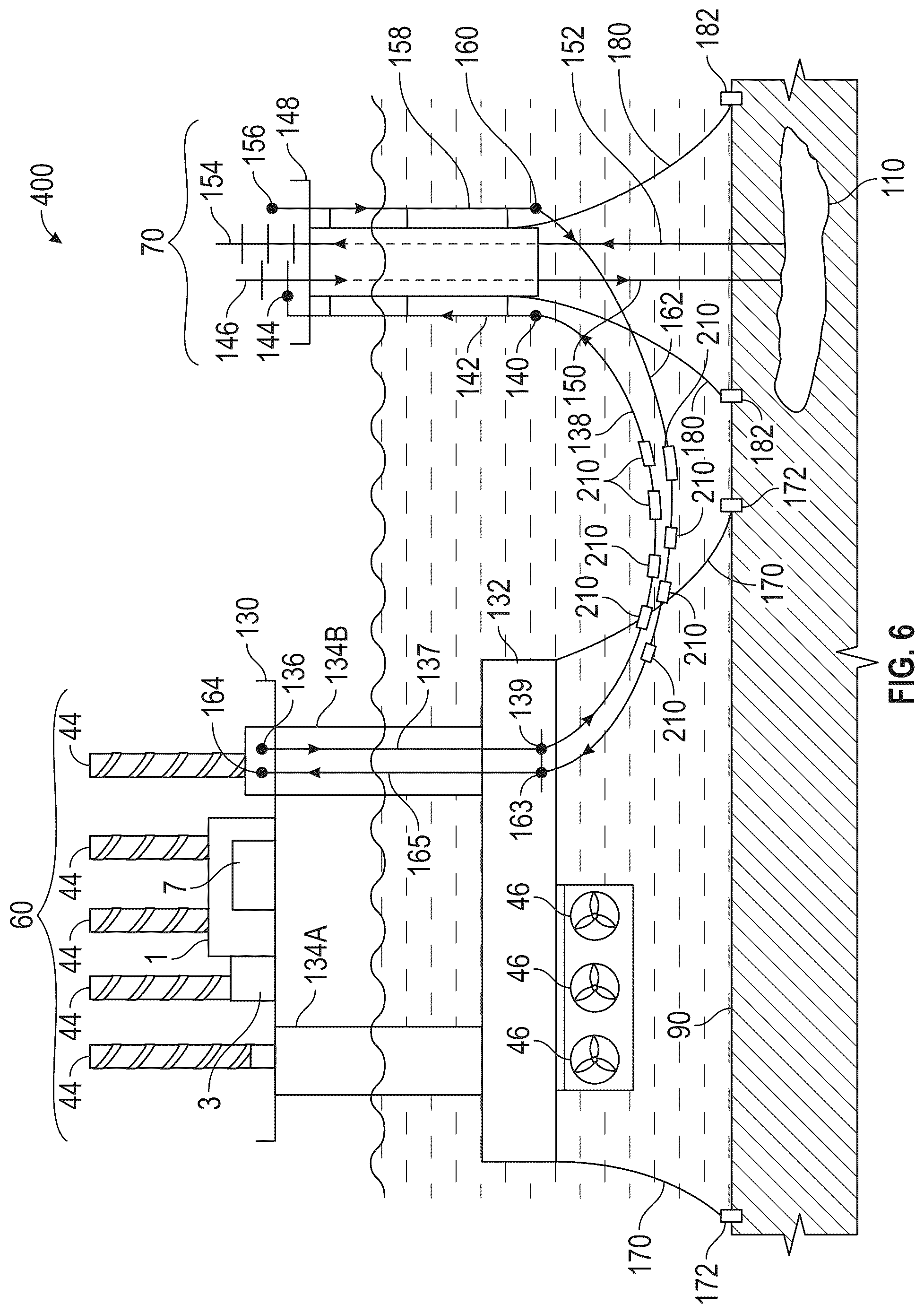 Patent US12378847 Figure 6 – Mobile offshore carbon capture and sequestration systems and methods using floating structure