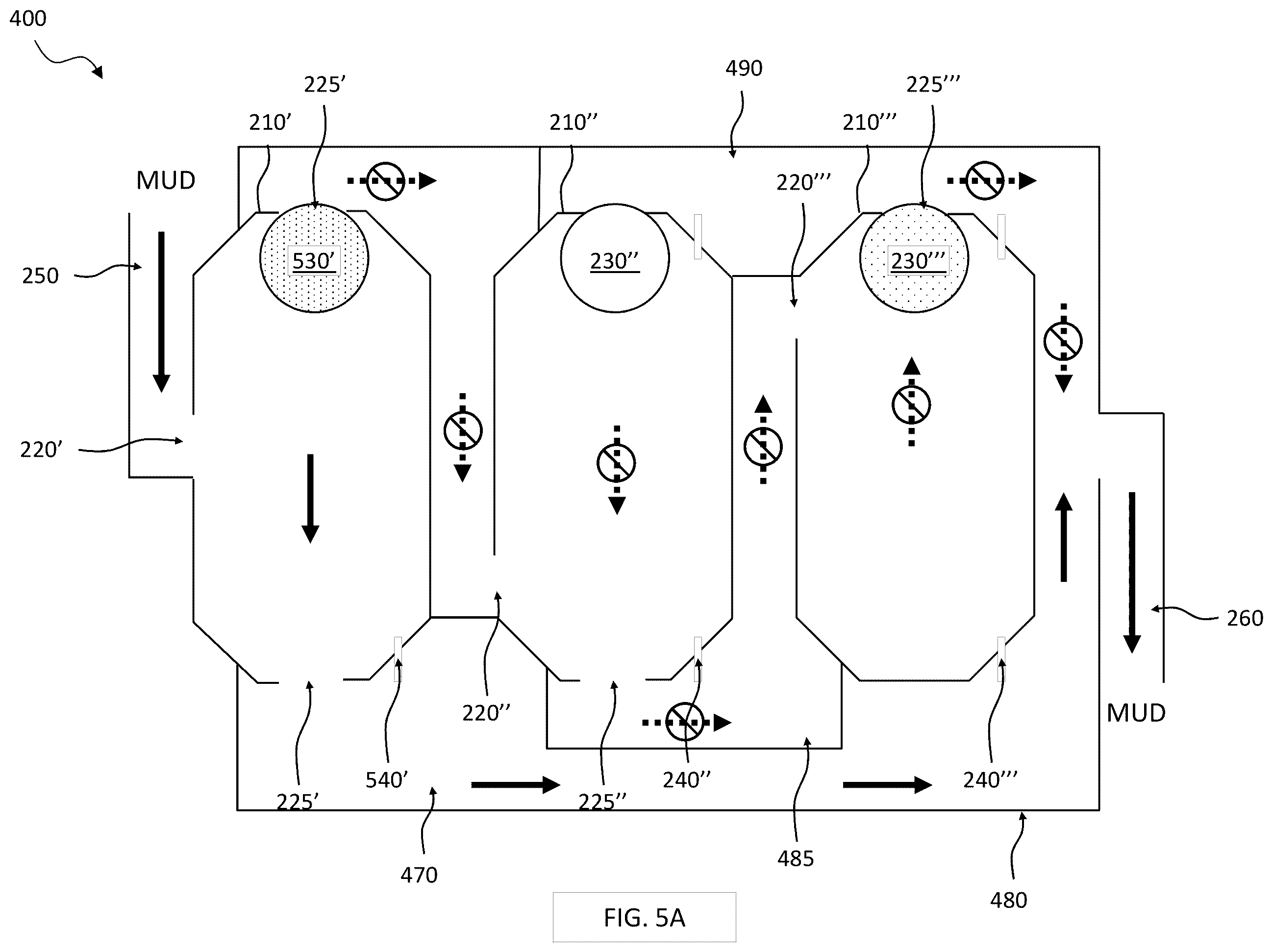 Patent US12378850 Figure 5 – Fluid flow control system employing gravity driven floats and a valve