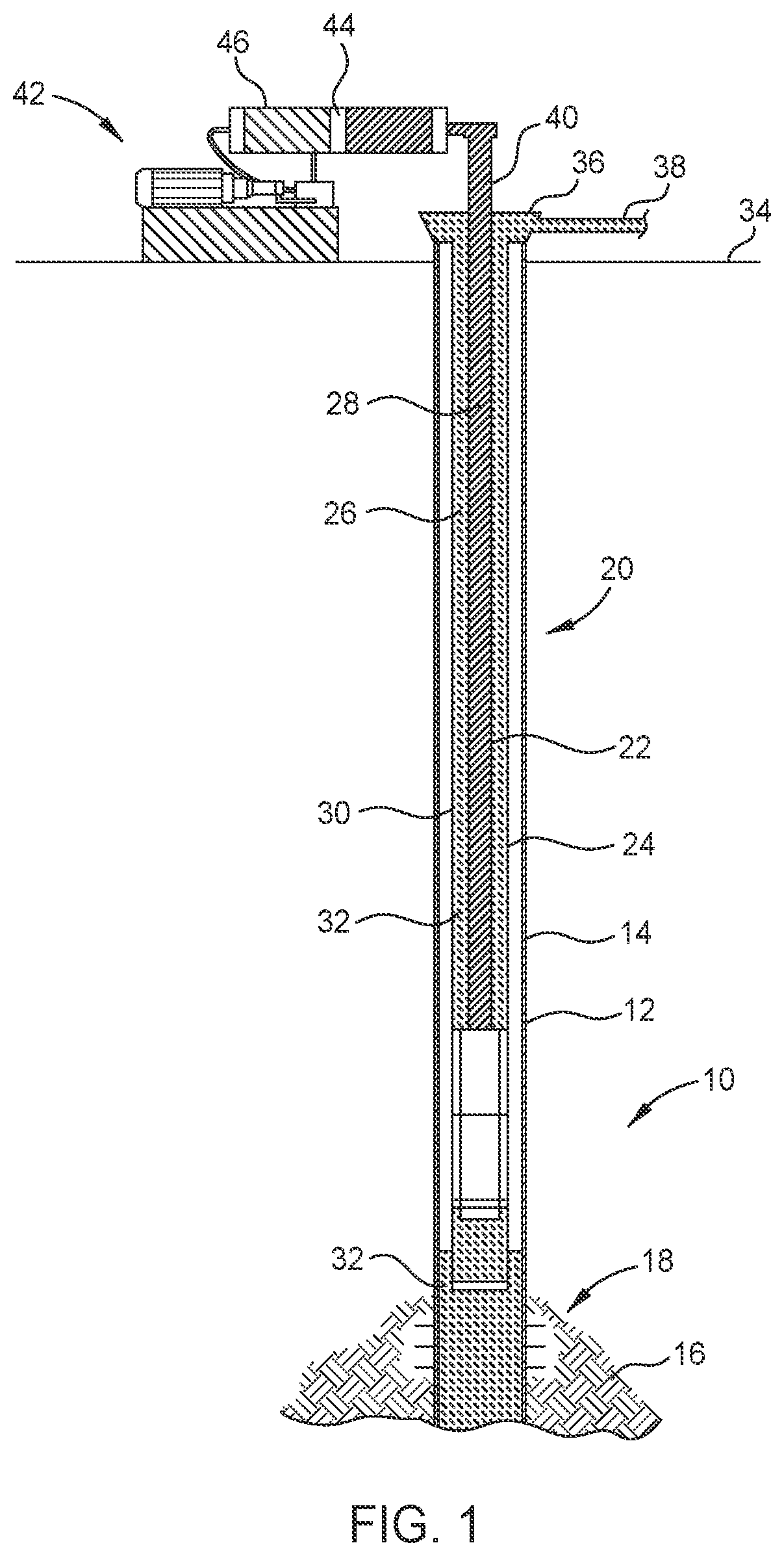 Patent US12378851 Figure 1 – Method and system for producing well fluids