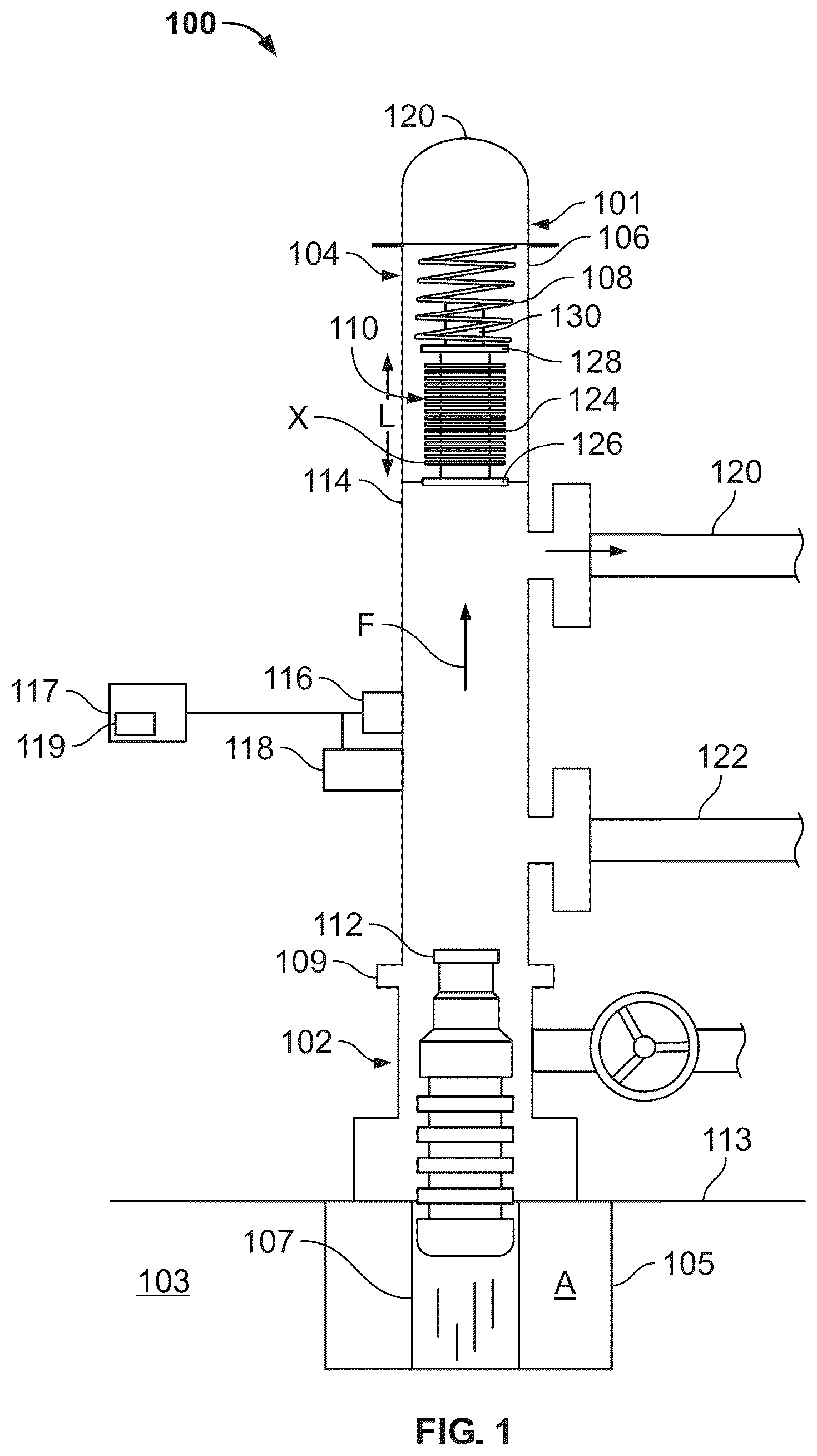 Patent US12378852 Figure 1 – Flexible anvil for a plunger lift system