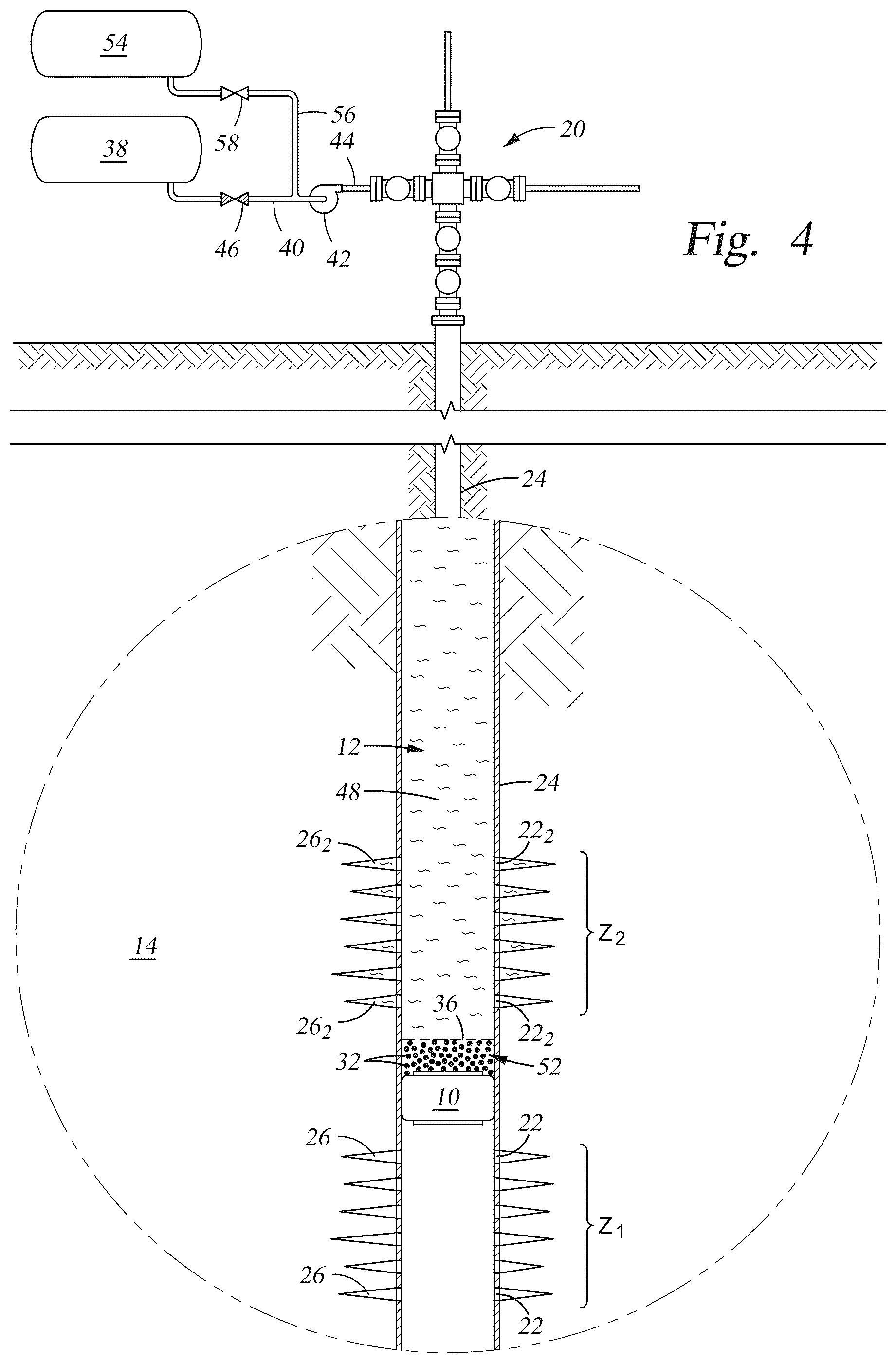 Patent US12378862 Figure 4 – Particulate buffer for attenuating corrosion of dissolvable frac plug