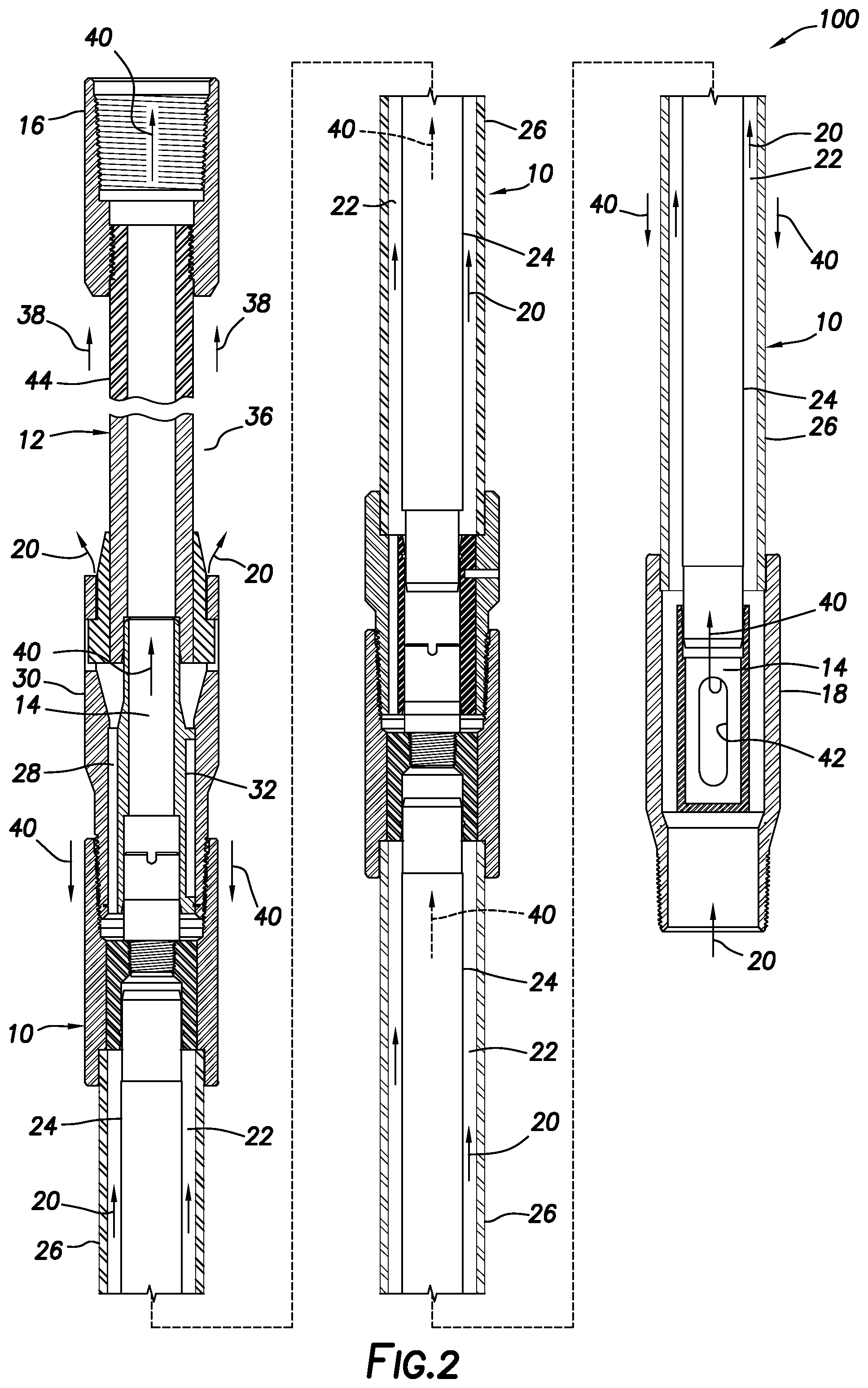 Patent US12378867 Figure 2 – Downhole liquid/gas separation system with gas discharge tool