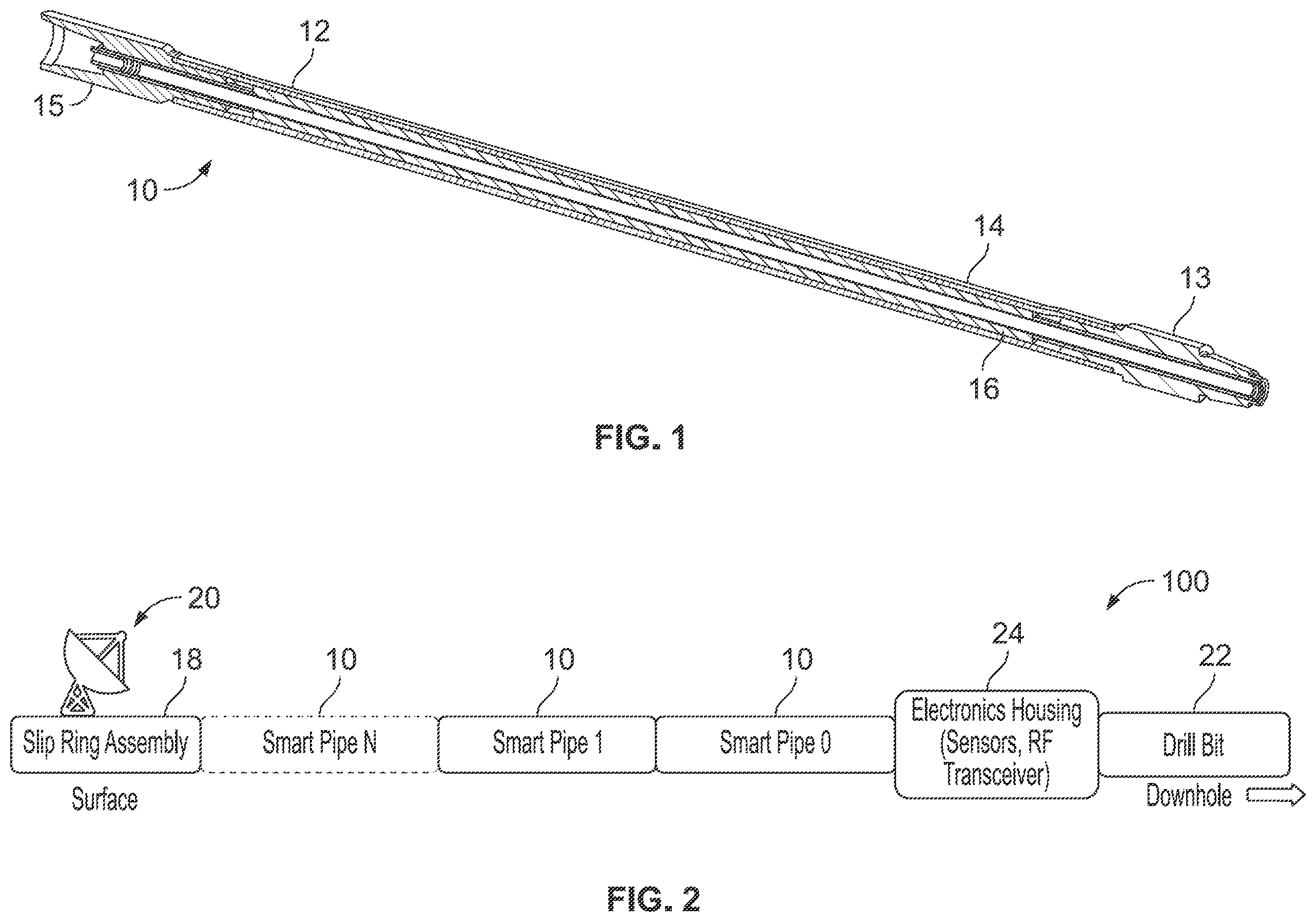 Patent US12378876 Figure 1 – Downhole to surface communications platform for drilling applications
