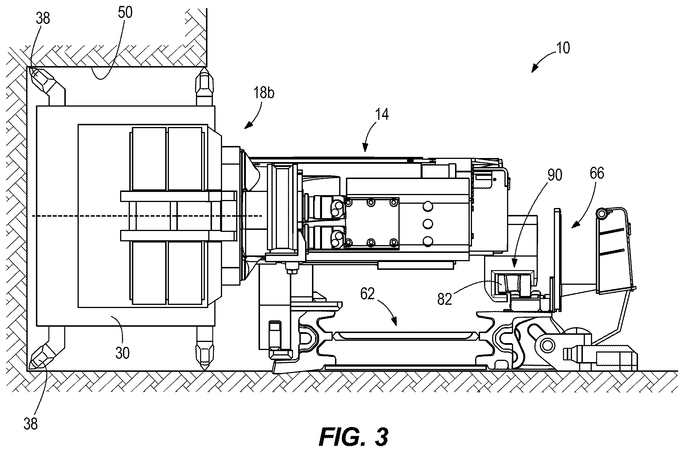 Patent US12378883 Figure 3 – Guide shoe for mining machine