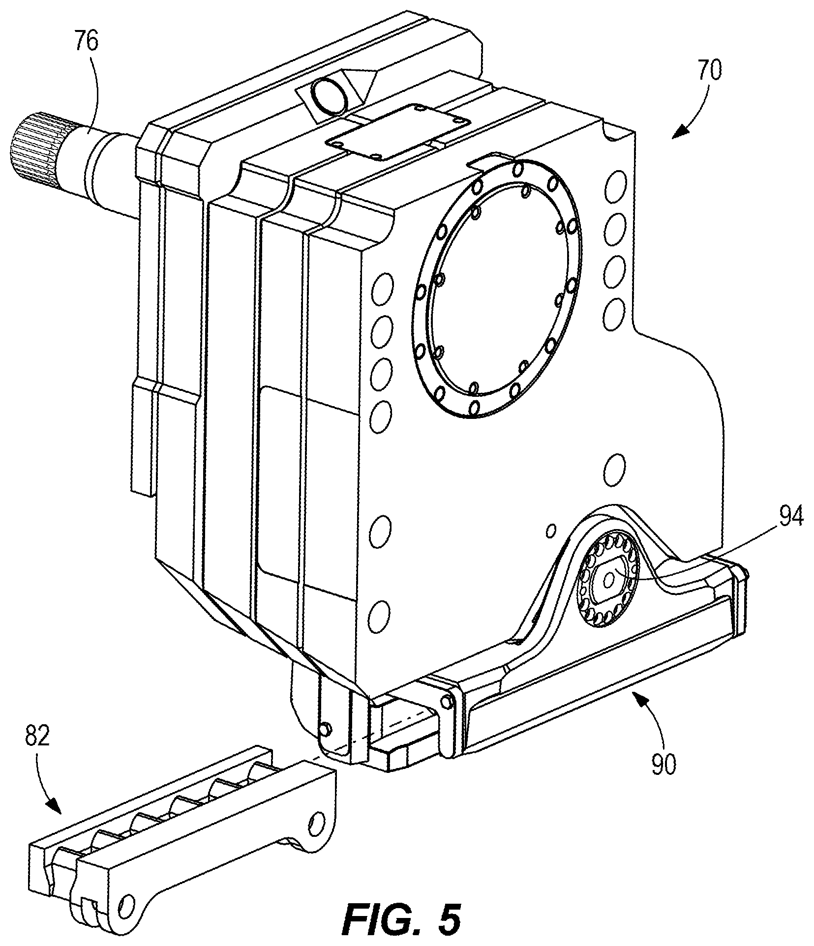 Patent US12378883 Figure 5 – Guide shoe for mining machine