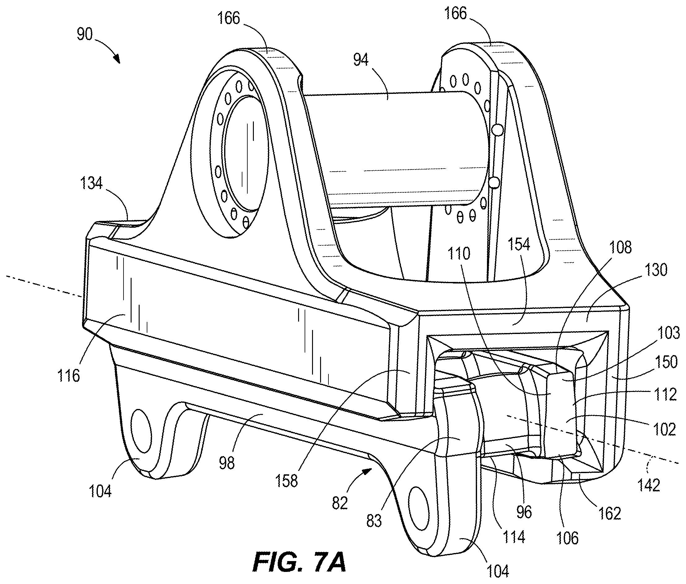 Patent US12378883 Figure 7 – Guide shoe for mining machine
