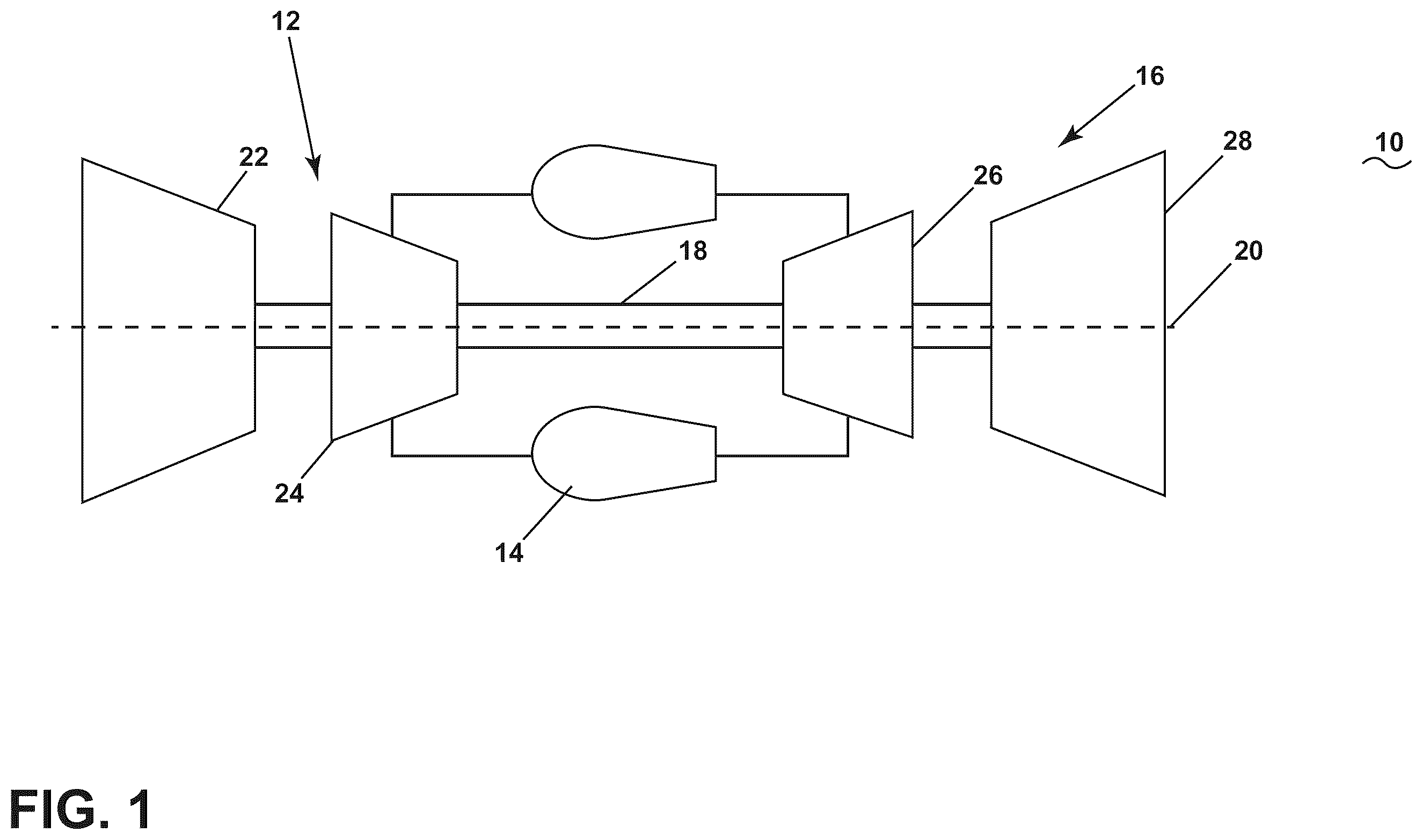 Patent US12378889 — Turbine engine with a blade assembly having cooling conduits — Figure 1
