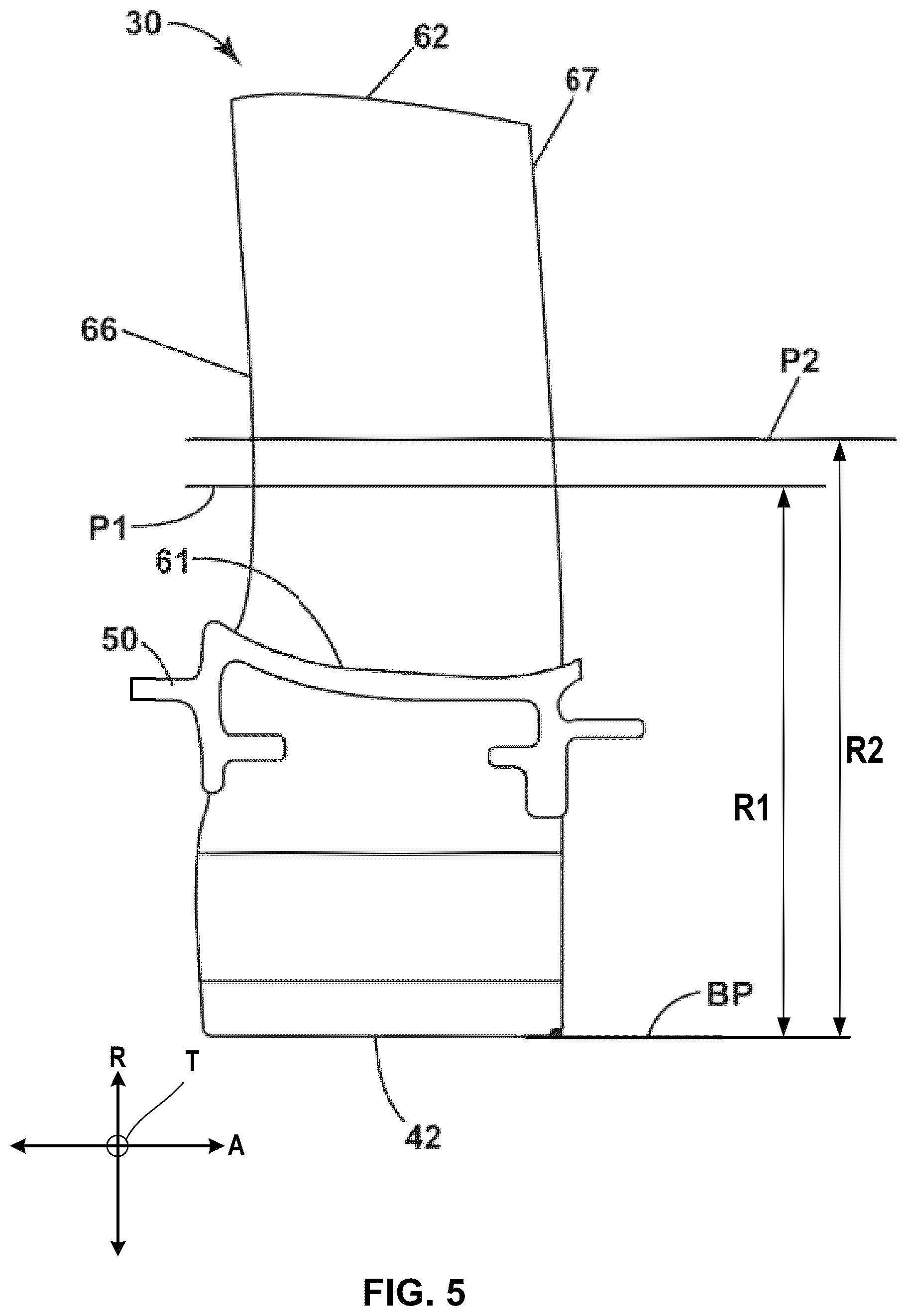 Patent US12378889 Figure 5 – Turbine engine with a blade assembly having cooling conduits