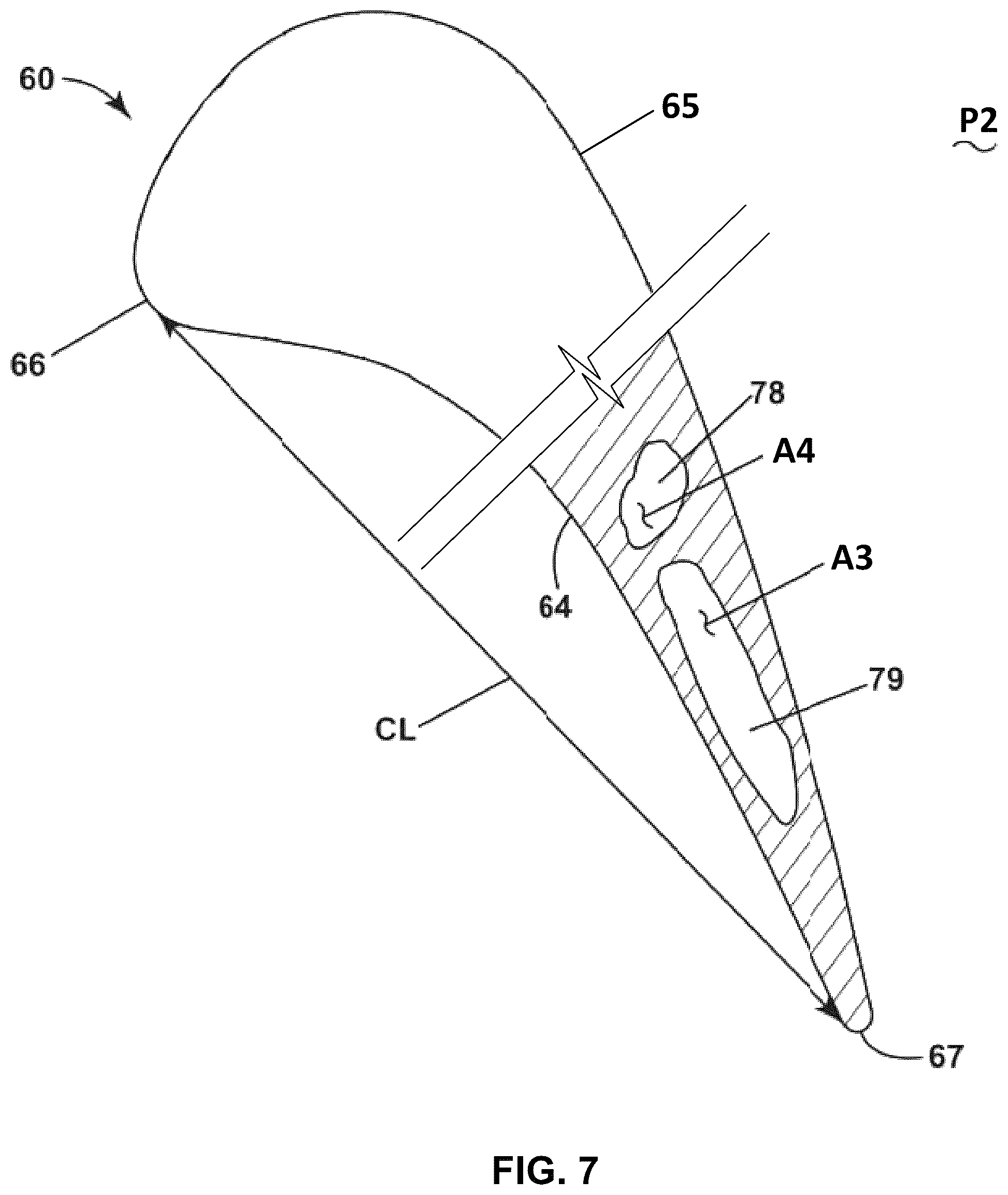Patent US12378889 Figure 7 – Turbine engine with a blade assembly having cooling conduits