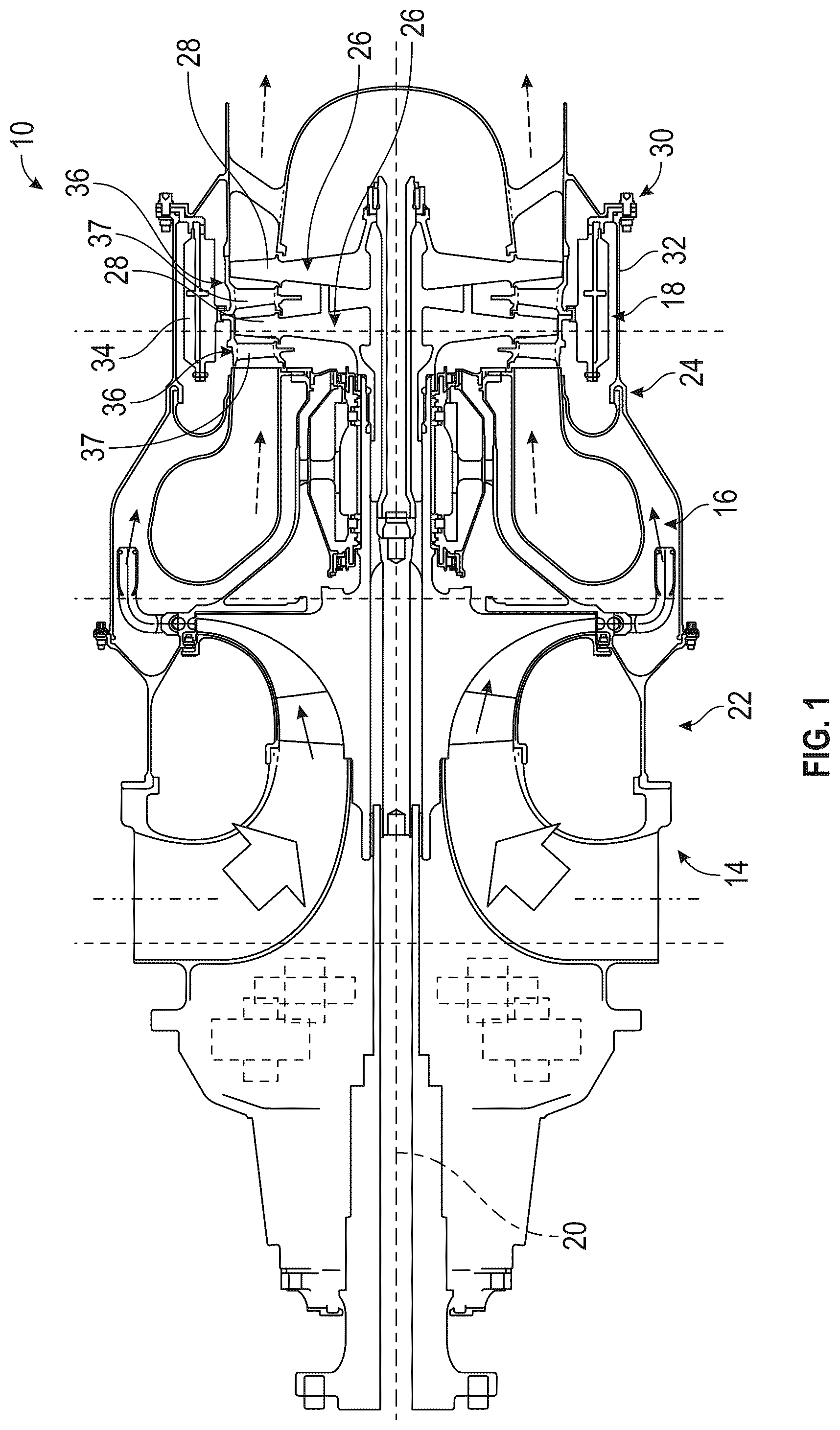 Patent US12378894 — Containment ring for gas turbine engine — Figure 1