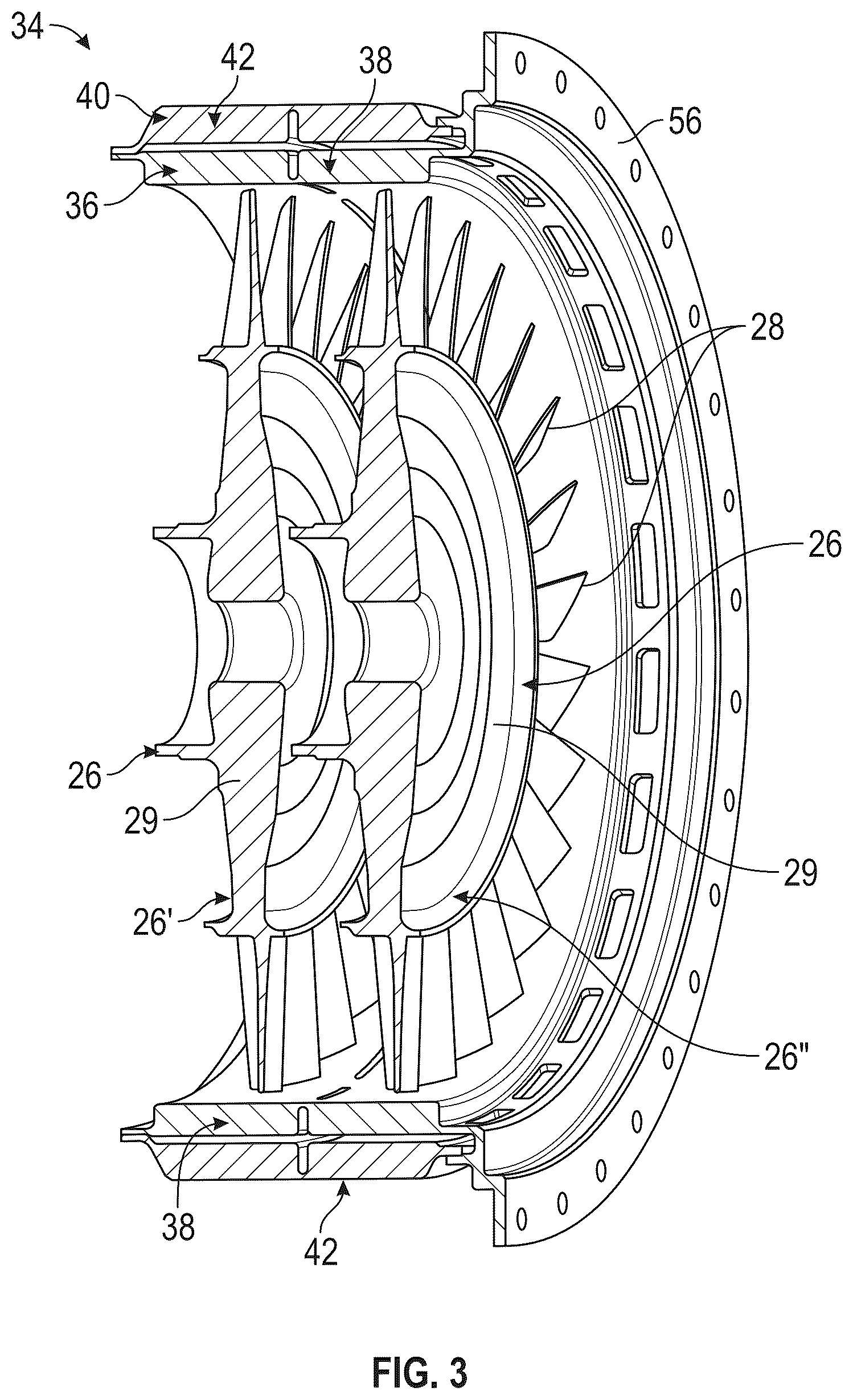 Patent US12378894 Figure 3 – Containment ring for gas turbine engine