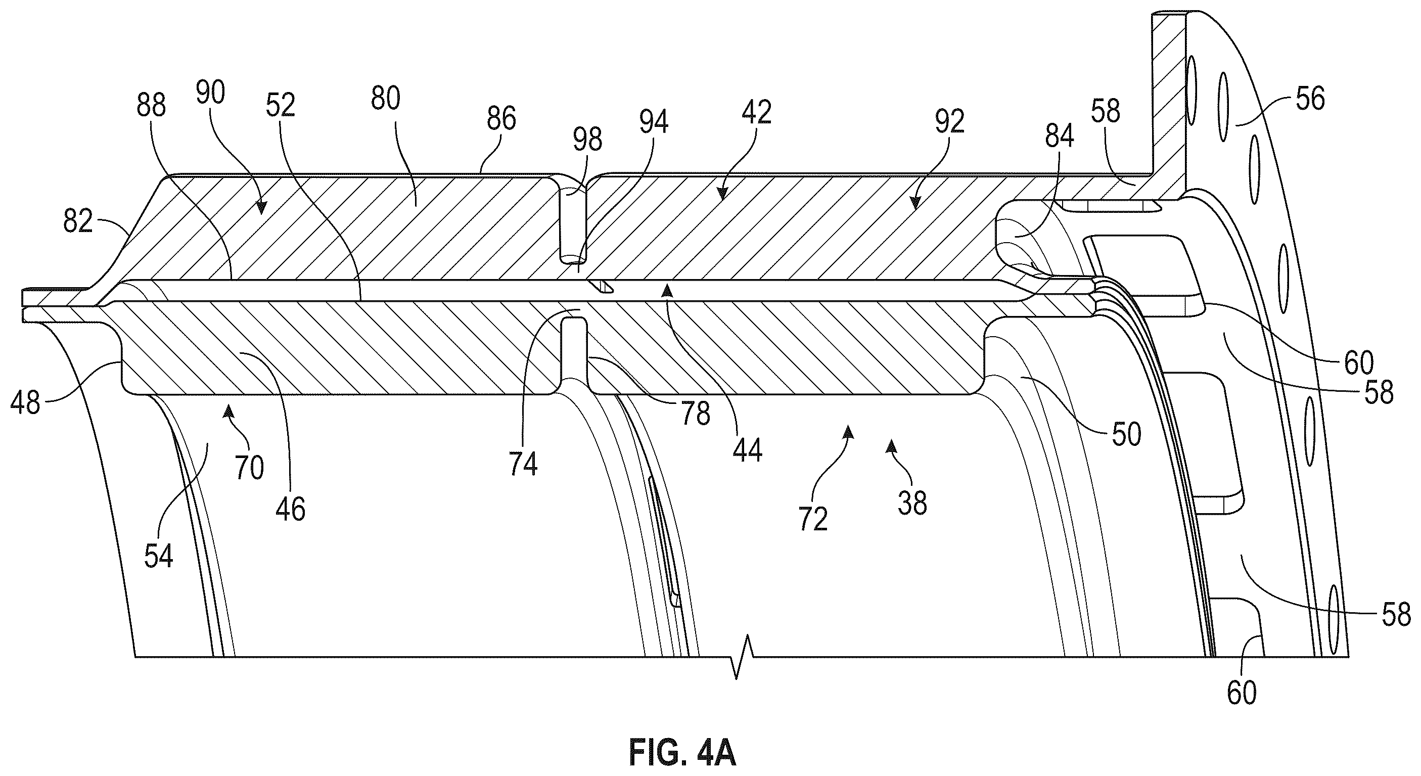 Patent US12378894 Figure 5 – Containment ring for gas turbine engine