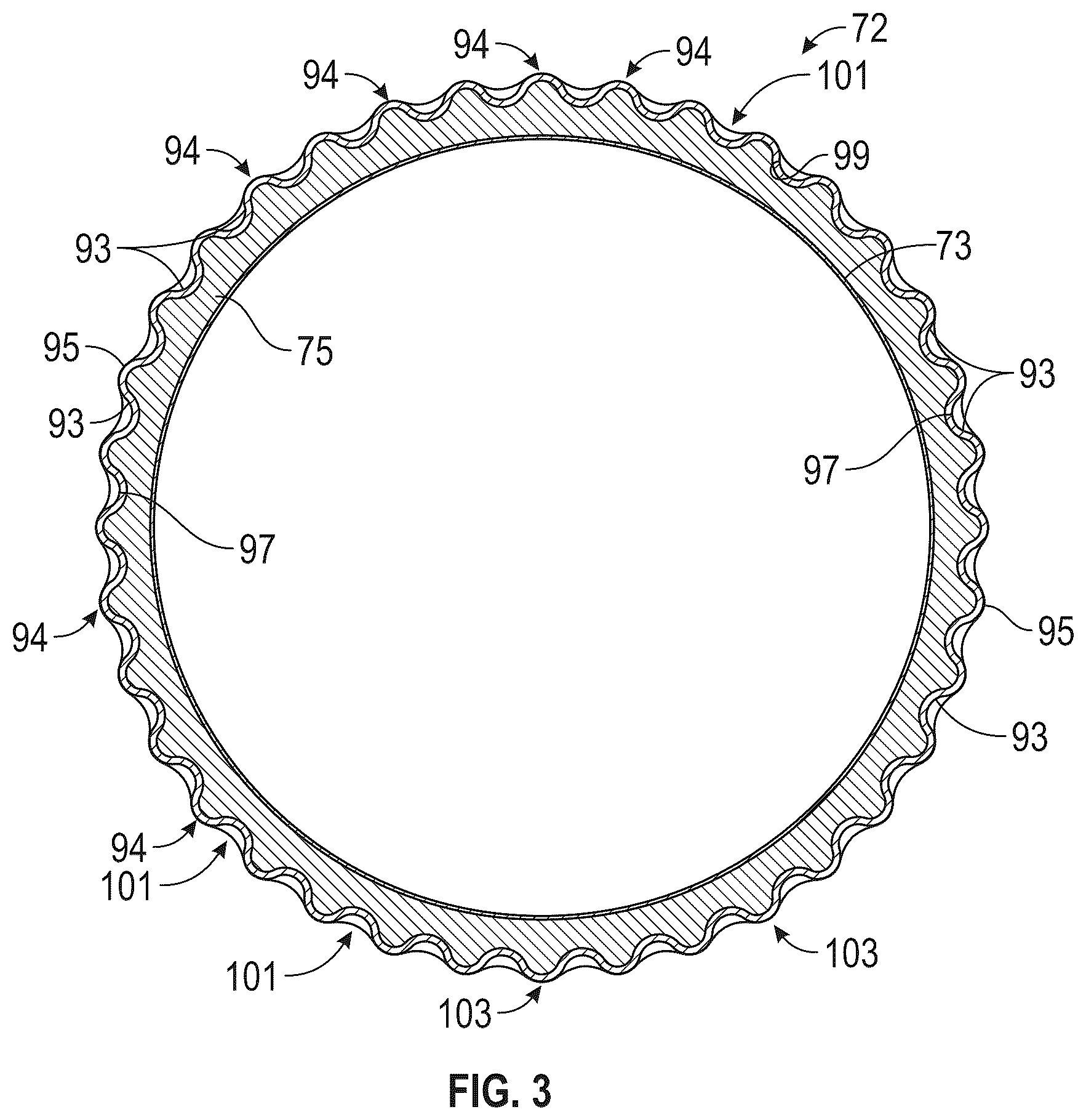 Patent US12378896 Figure 3 – Containment ring for gas turbine engine
