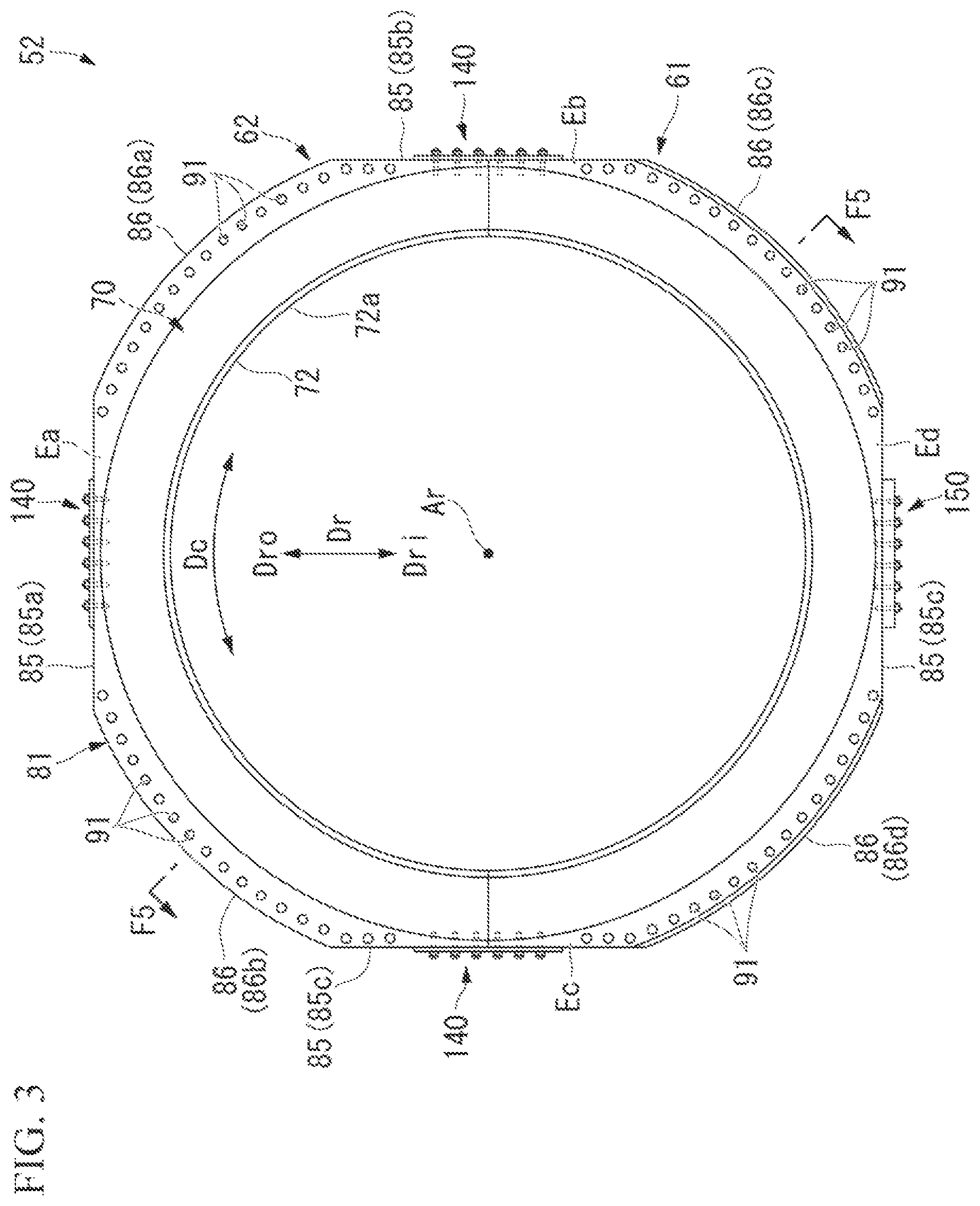 Patent US12378897 Figure 3 – Casing and axial flow rotating machine