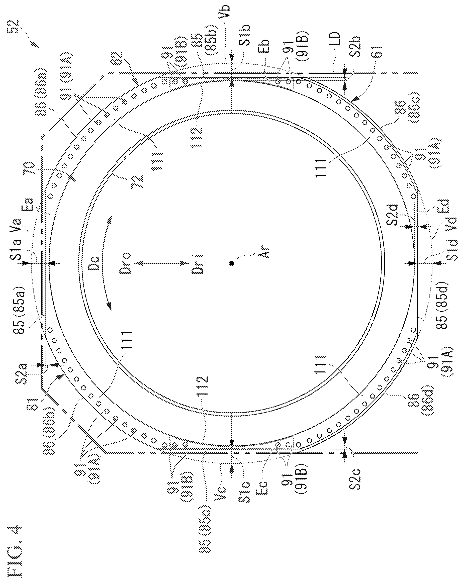 Patent US12378897 Figure 4 – Casing and axial flow rotating machine