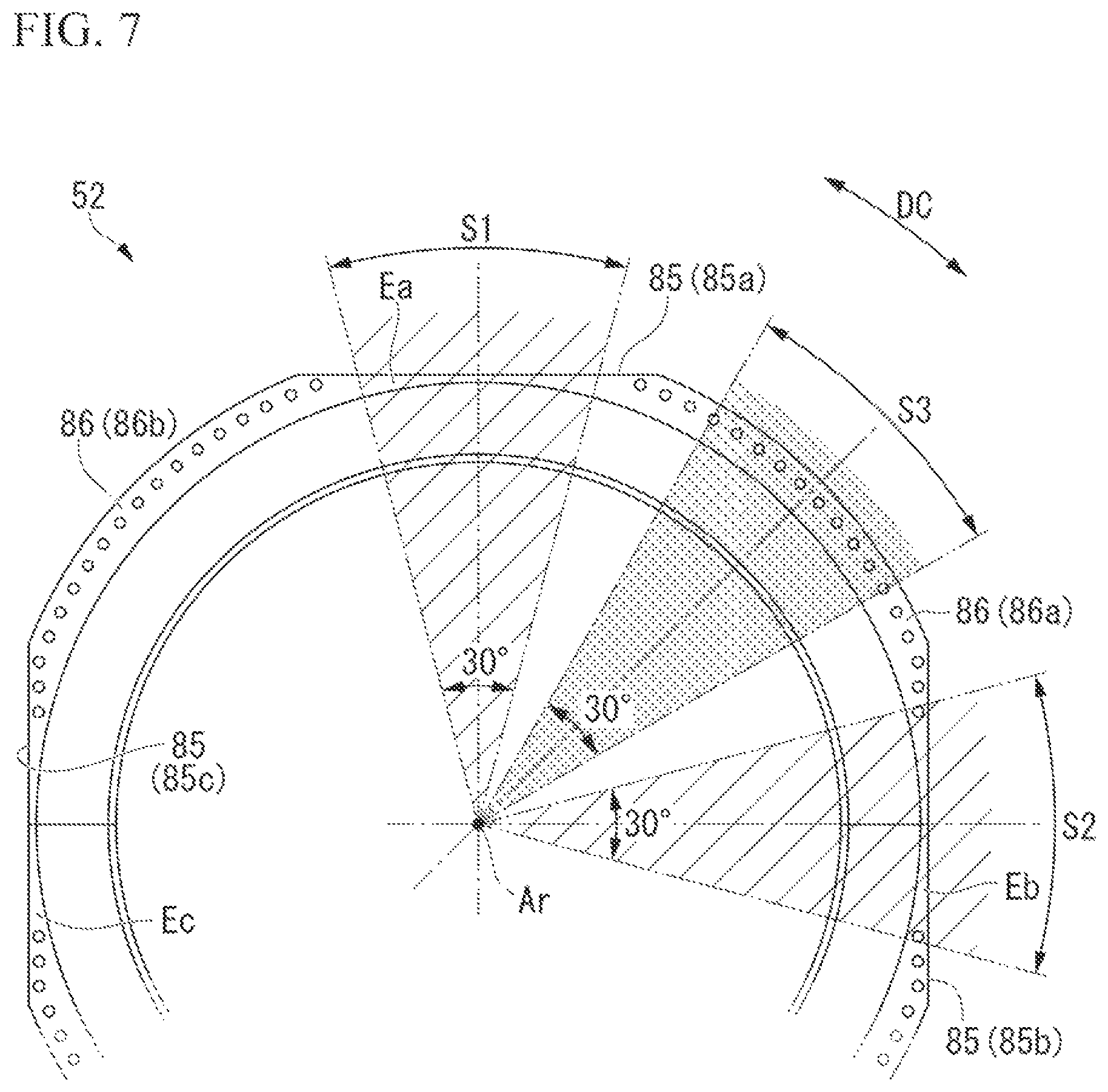 Patent US12378897 Figure 7 – Casing and axial flow rotating machine