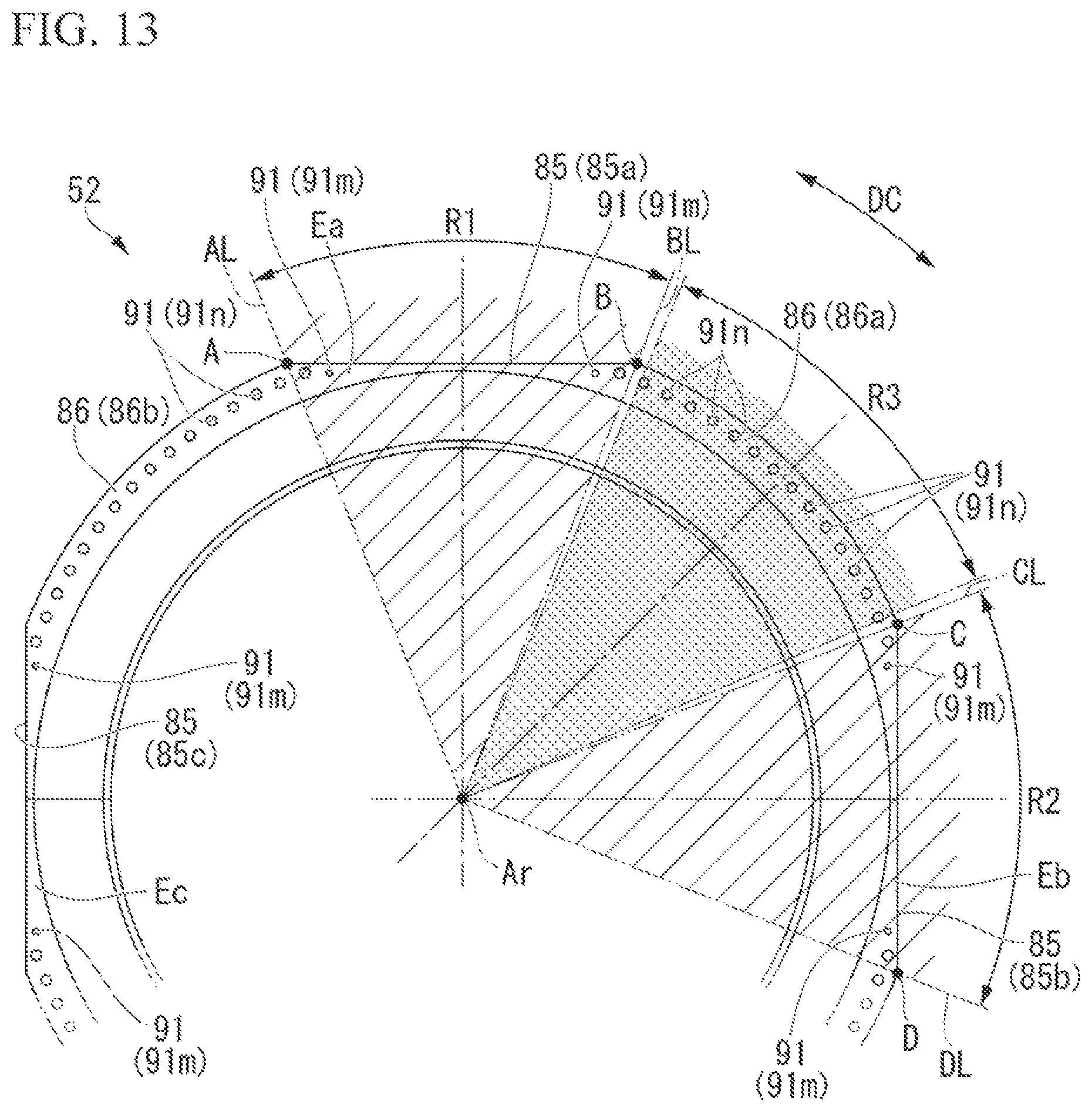 Patent US12378897 Figure 13 – Casing and axial flow rotating machine
