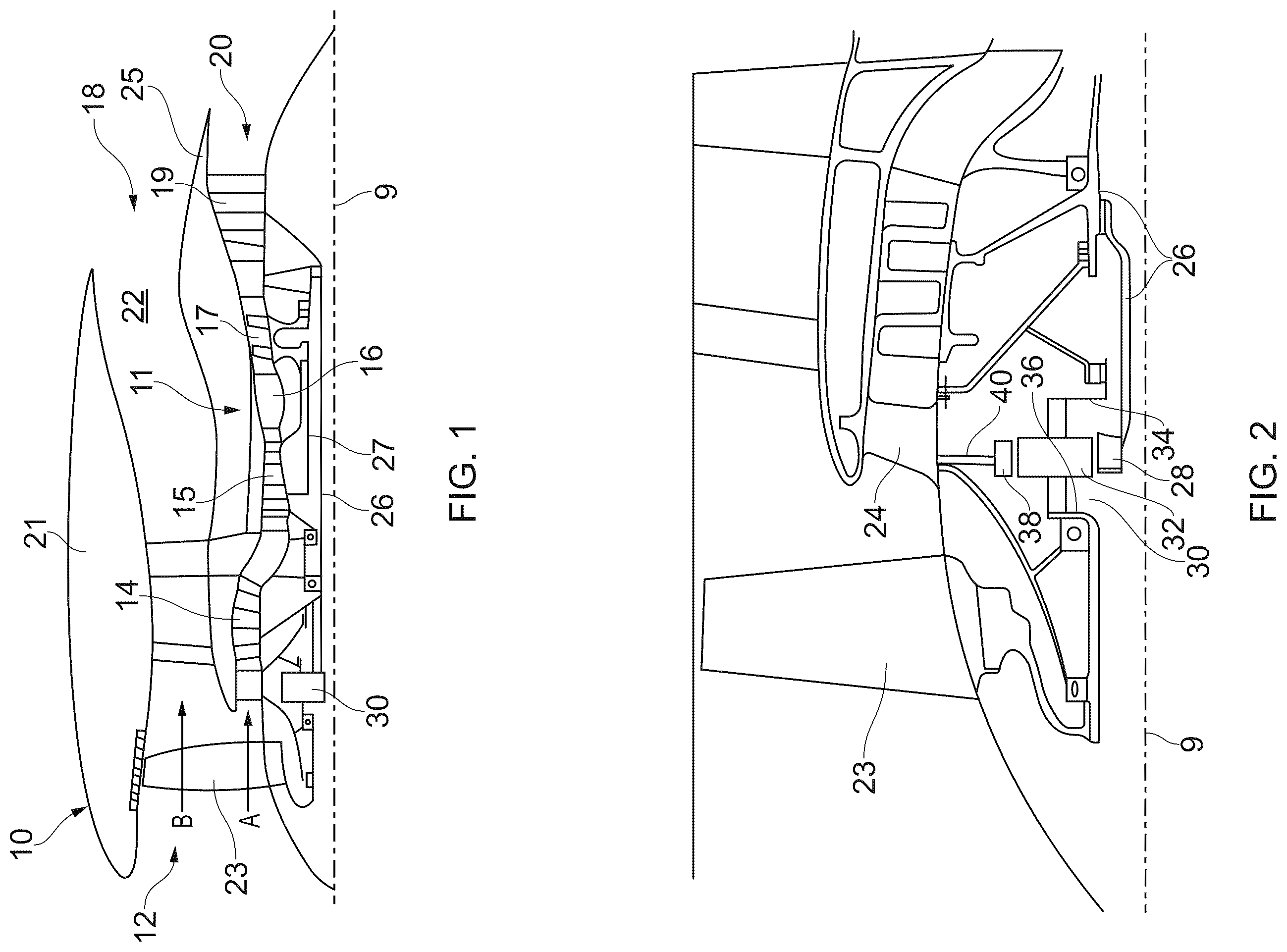 Patent US12378899 Figure 1 – Ducting arrangement for a gas turbine engine