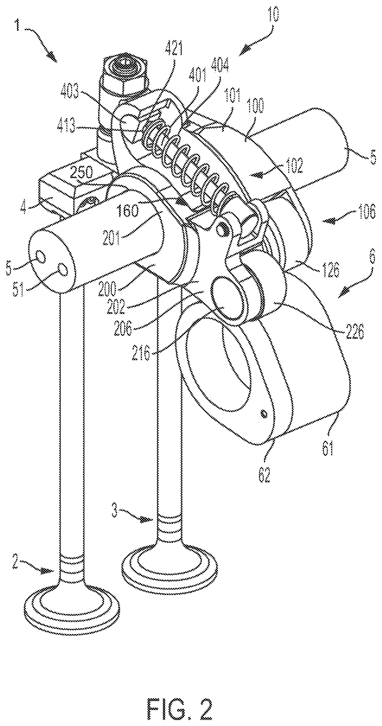 Patent US12378902 Figure 2 – Roller rocker arm assembly