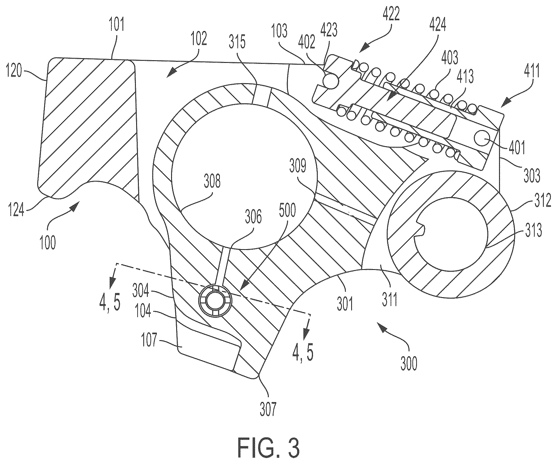 Patent US12378903 Figure 3 – Latching pin assembly and deactivating rocker arm assembly