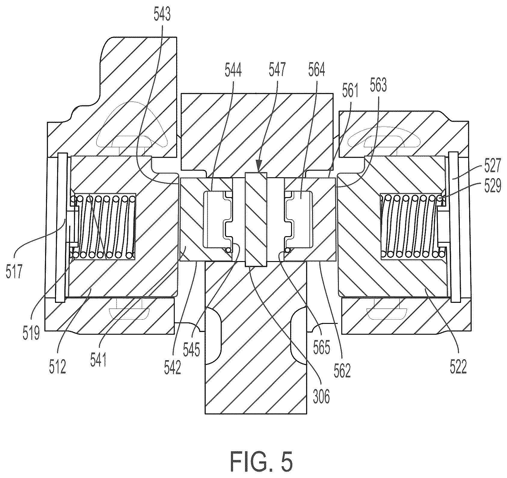 Patent US12378903 Figure 5 – Latching pin assembly and deactivating rocker arm assembly