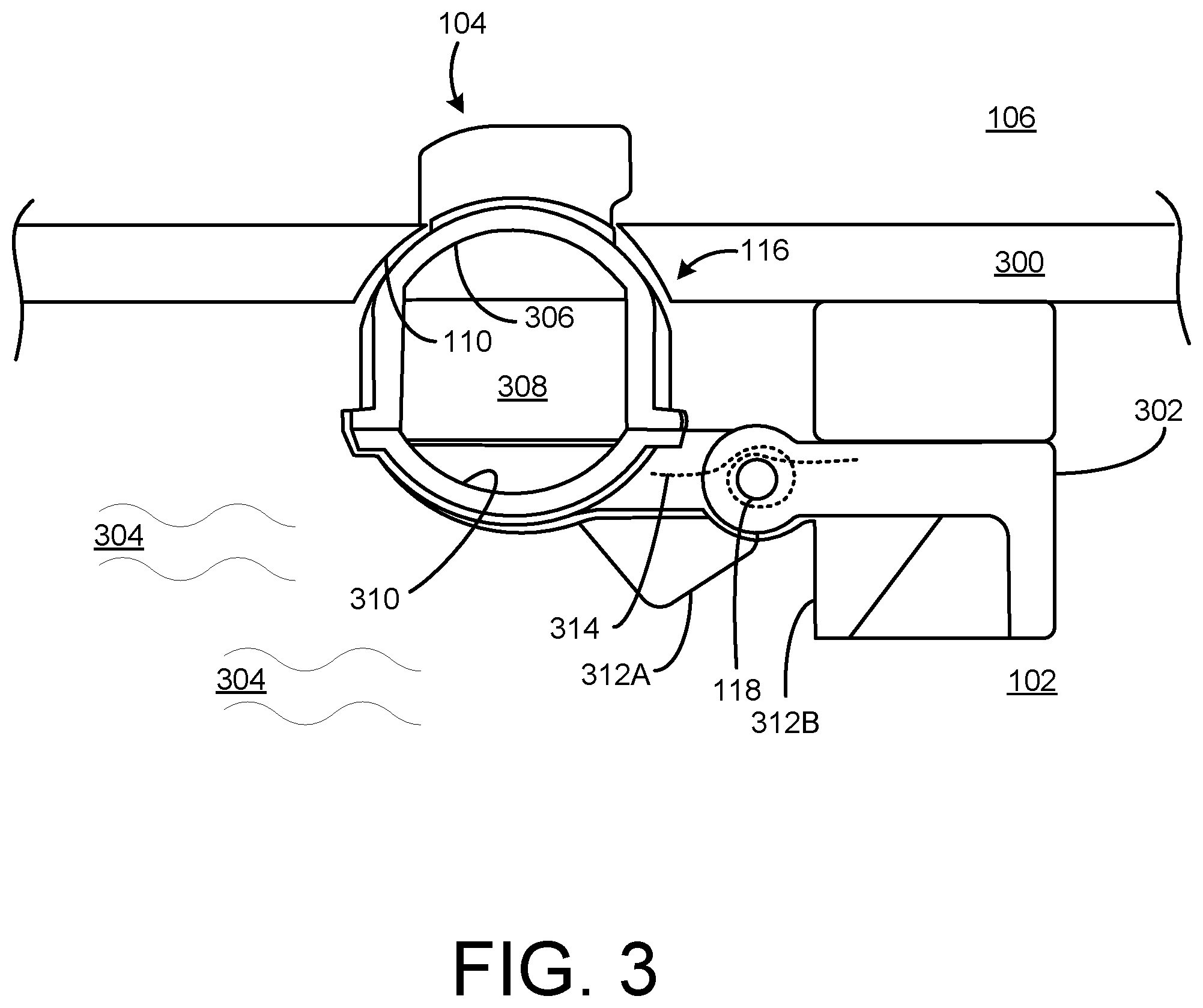 Patent US12378904 Figure 3 – Flotation-based valve to prevent oil from exiting a vehicle oil sump