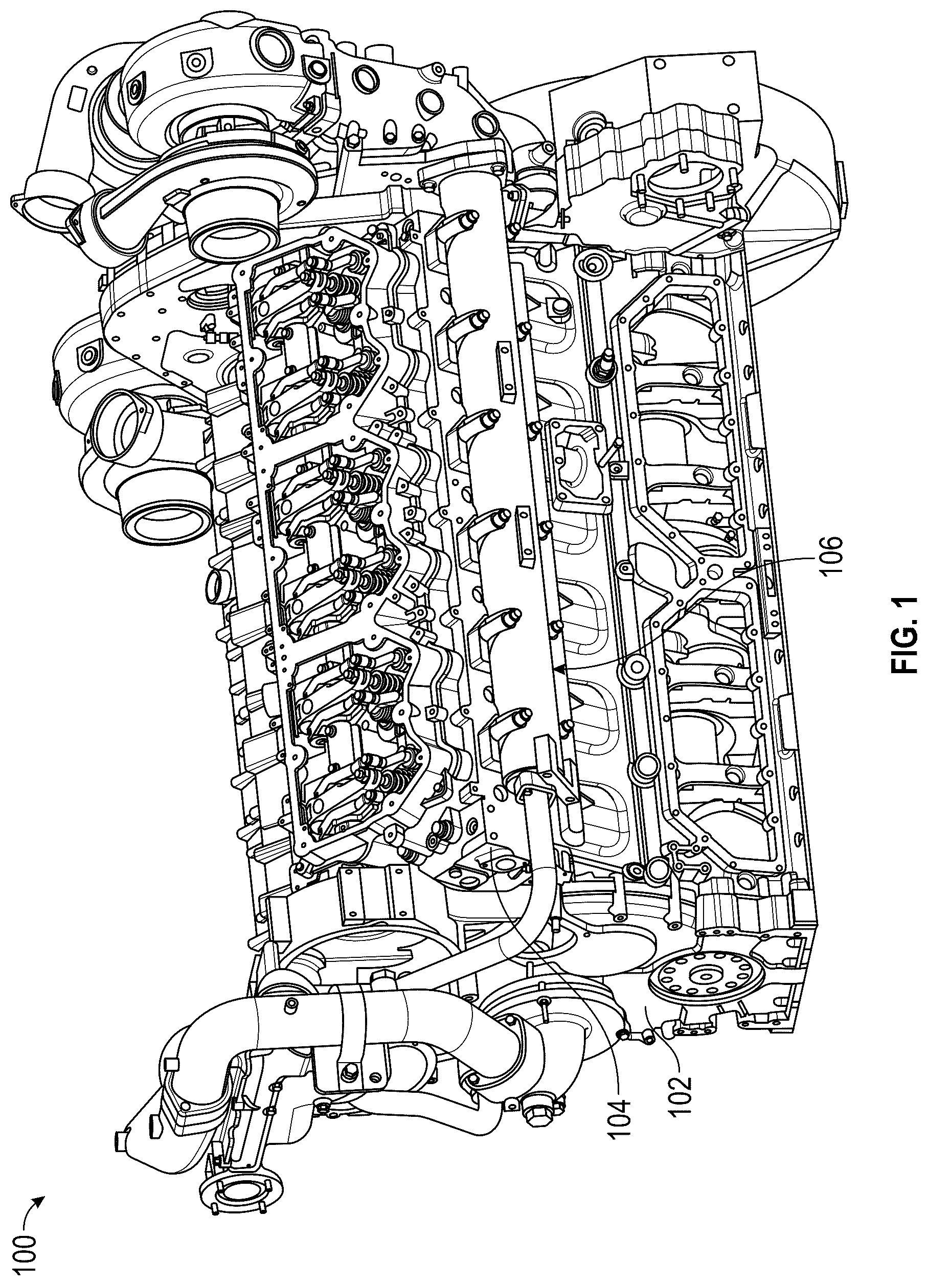 Patent US12378906 Figure 1 – Exhaust manifold assembly for internal combustion engine