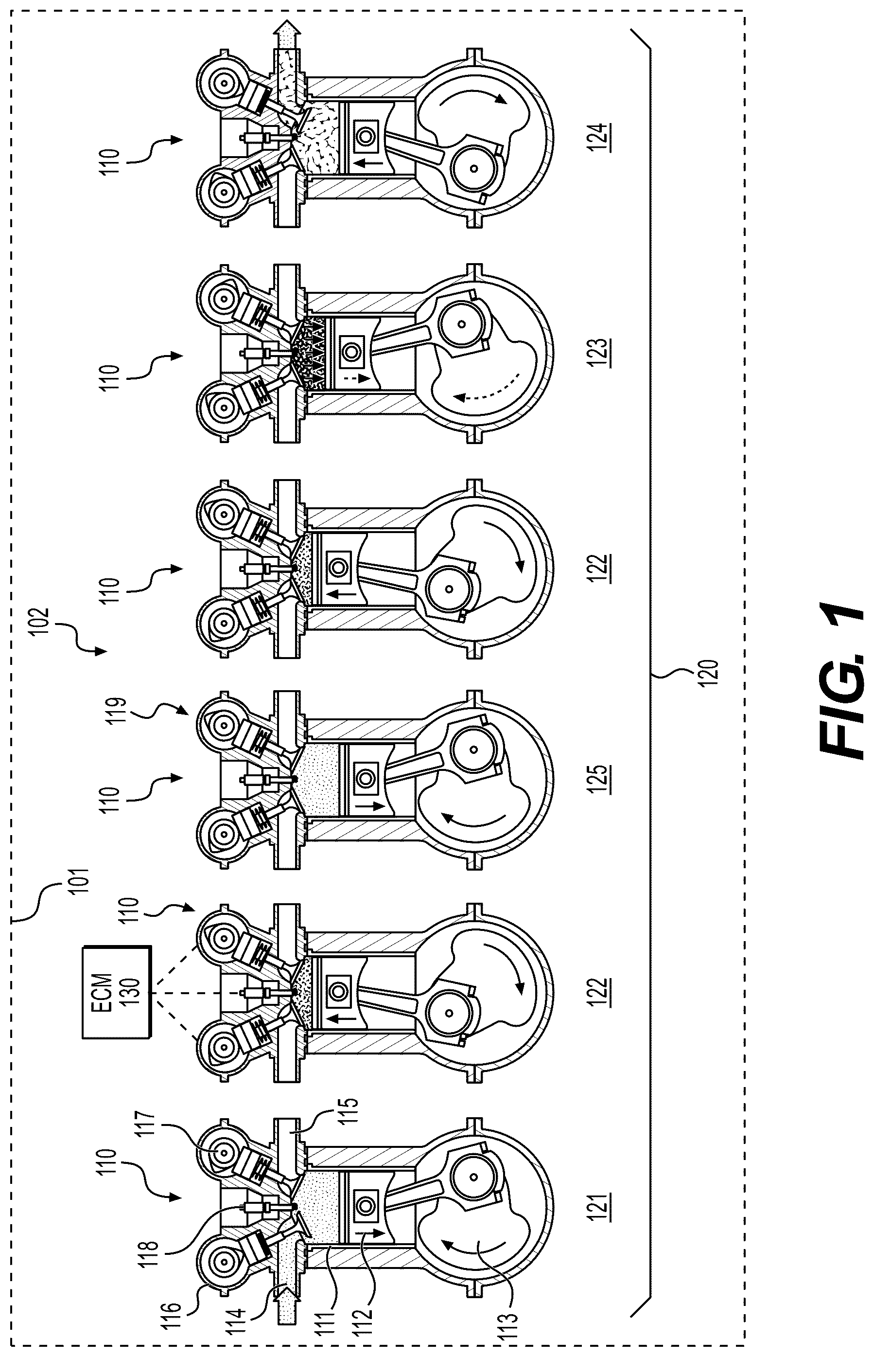 Patent US12378910 Figure 1 – Systems and methods for extra-stroke engine cycle operation