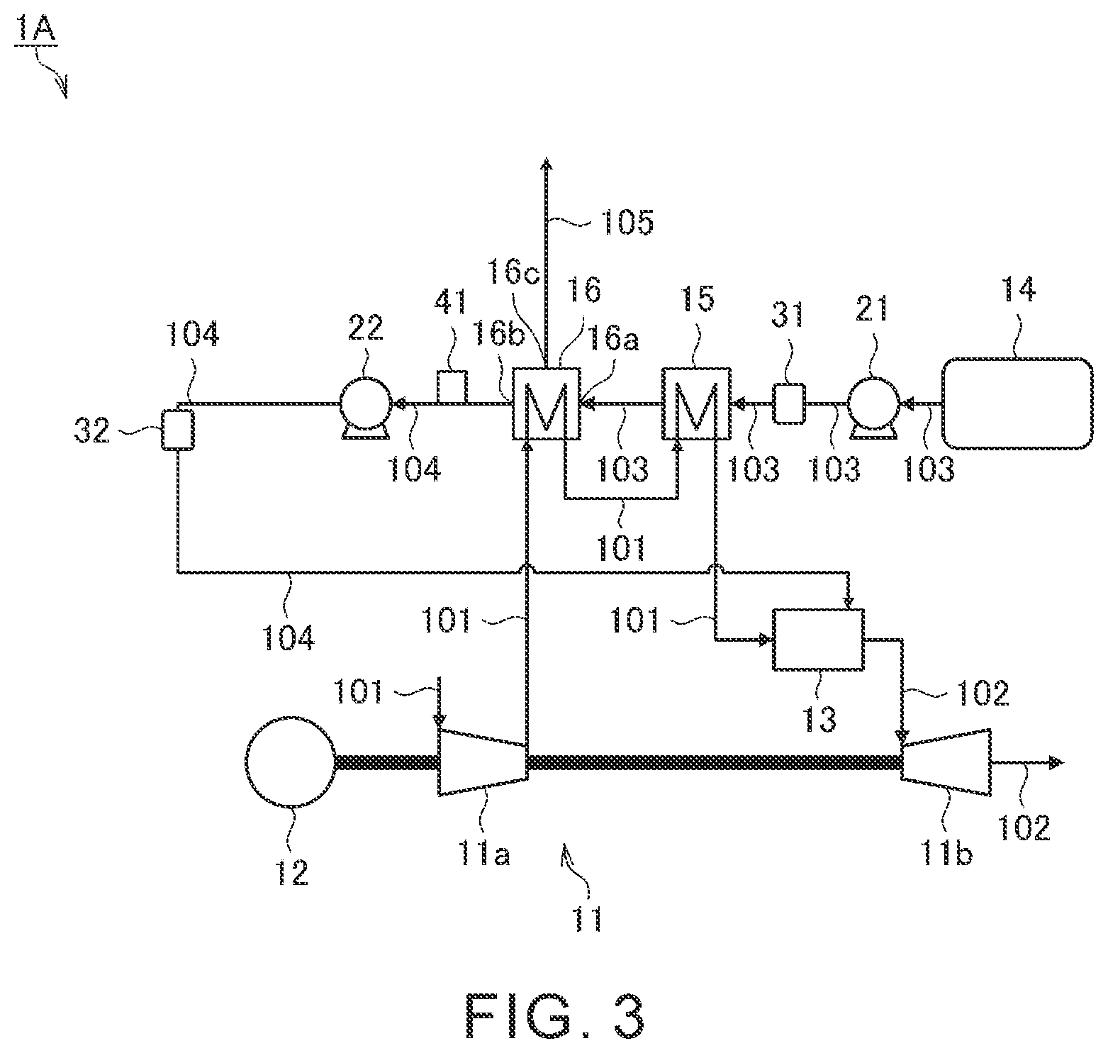 Patent US12378911 Figure 3 – Gas turbine system