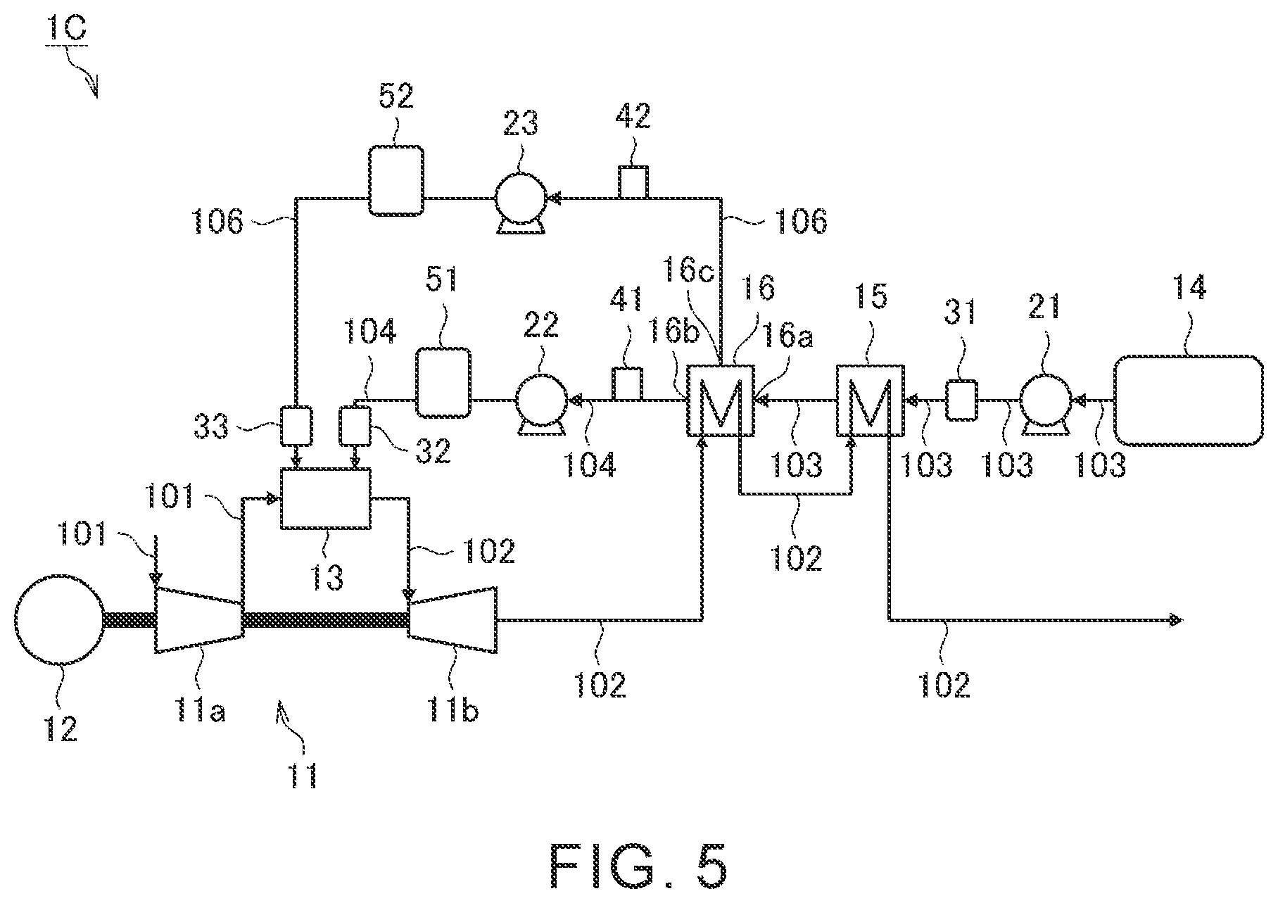 Patent US12378911 Figure 5 – Gas turbine system