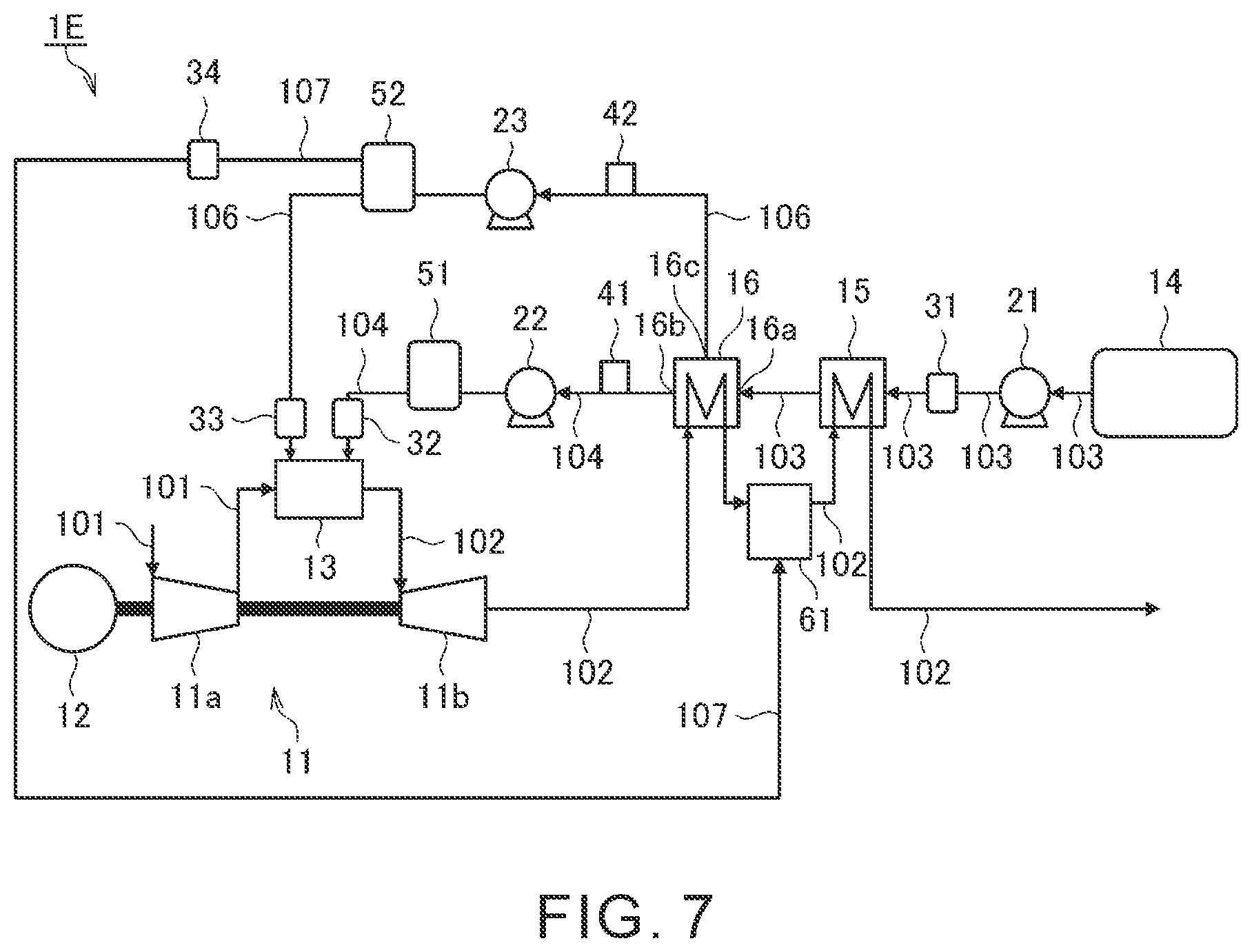 Patent US12378911 Figure 7 – Gas turbine system