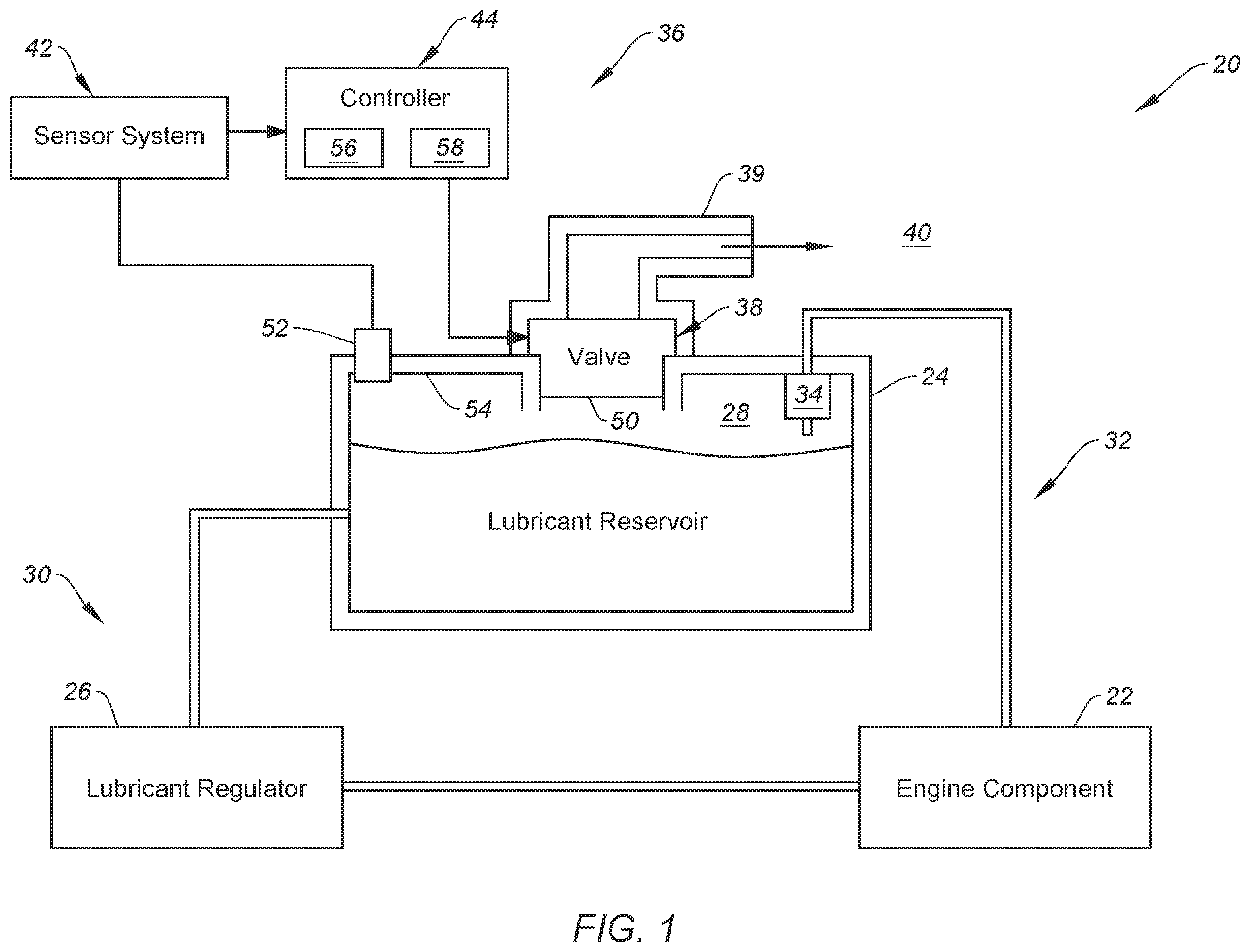Patent US12378912 Figure 1 – Electronically controlled pressure relief system for an engine