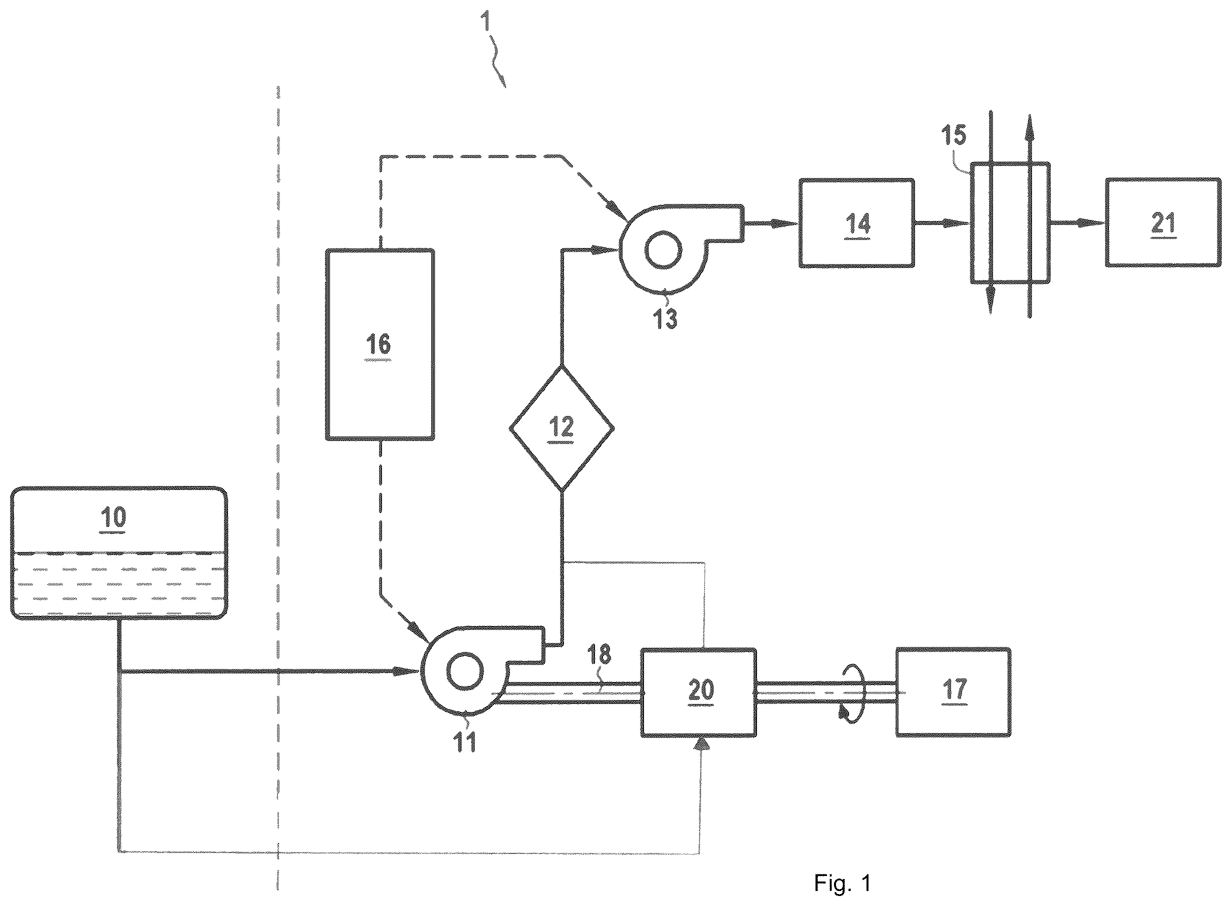 Patent US12378915 Figure 1 – Fuel supply circuit of an aircraft engine