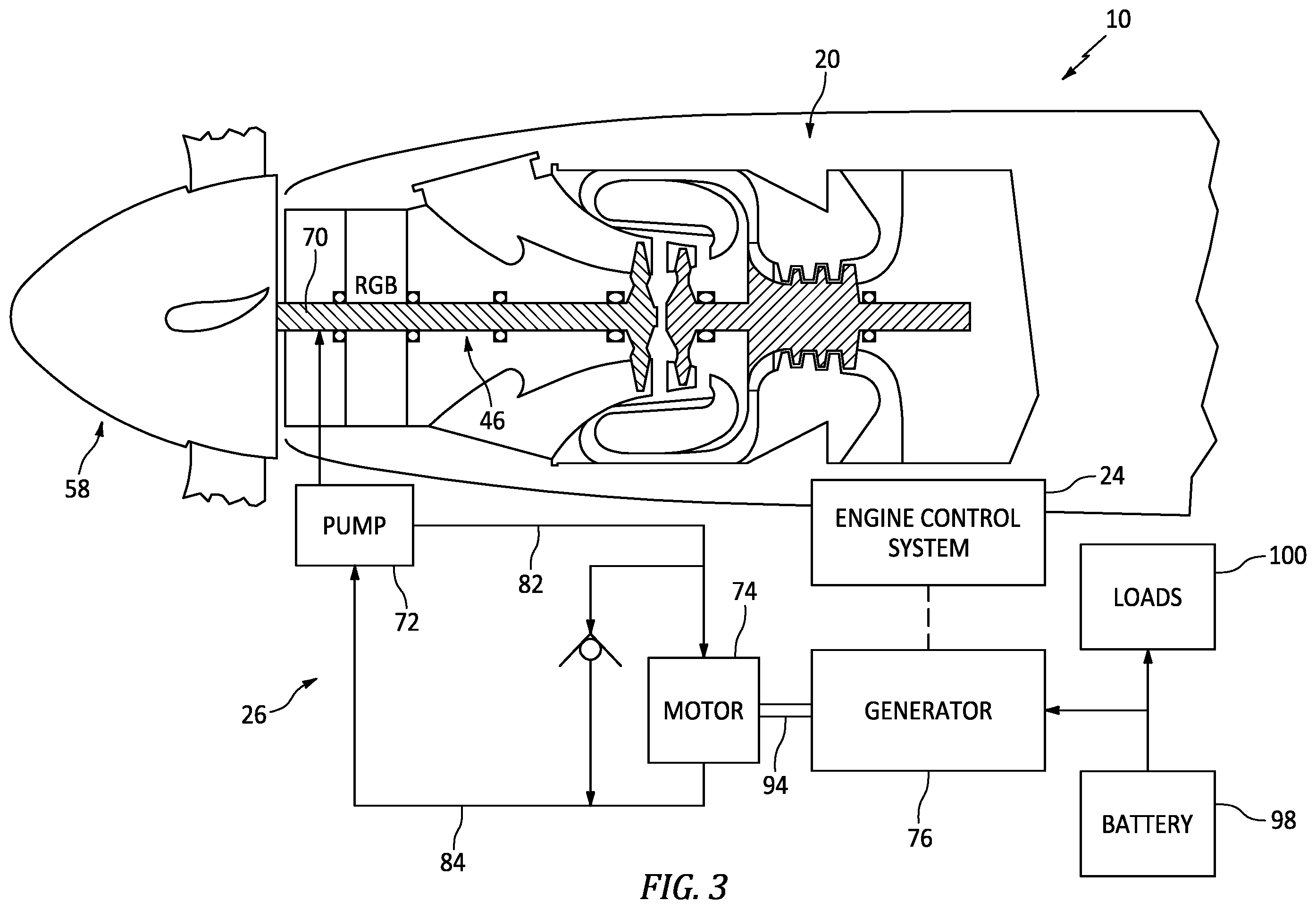 Patent US12378916 Figure 3 – Engine power extraction system and method for using same