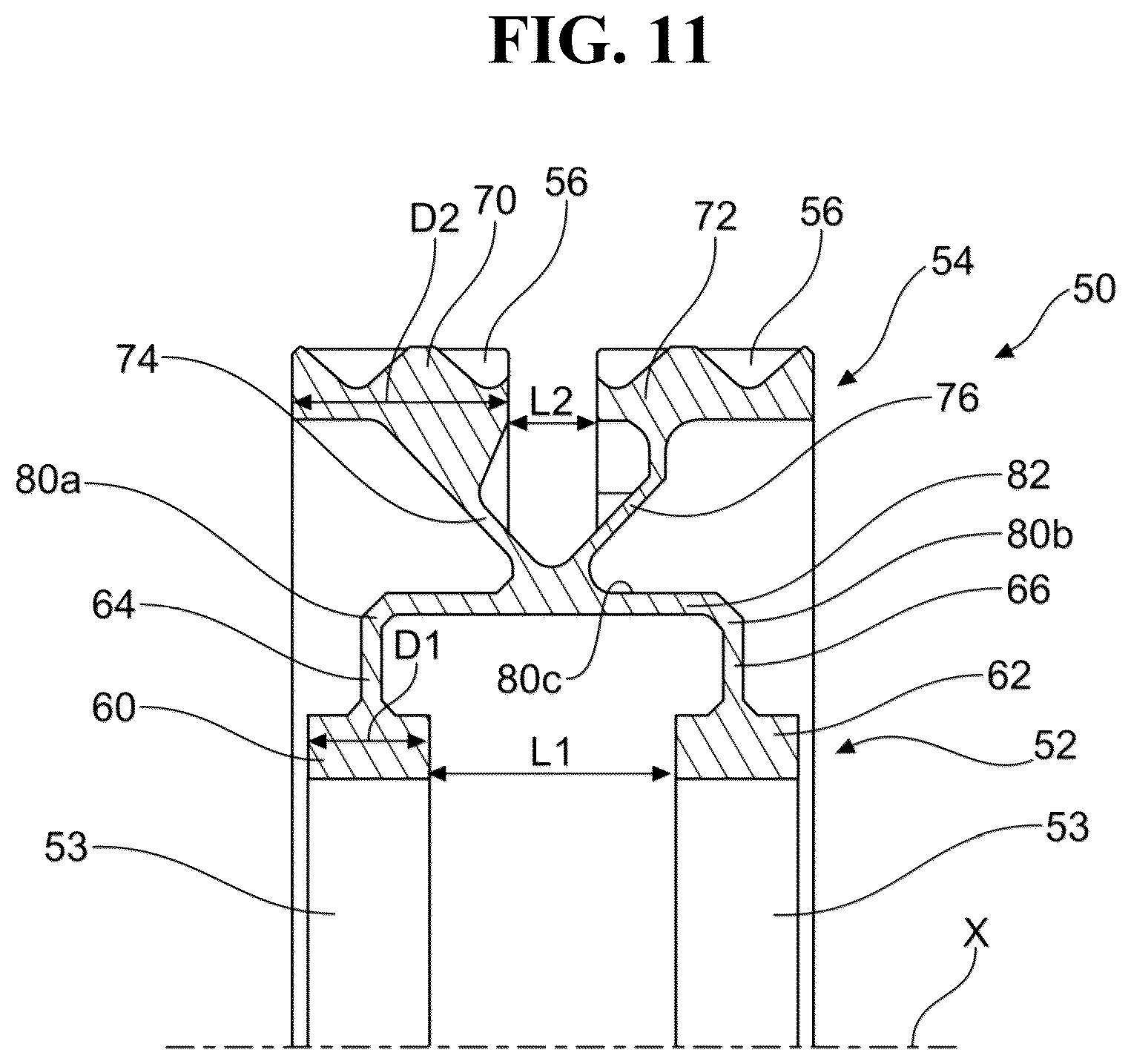 Patent US12378917 Figure 11 – Sun gear for a mechanical reduction gear of an aircraft turbomachine