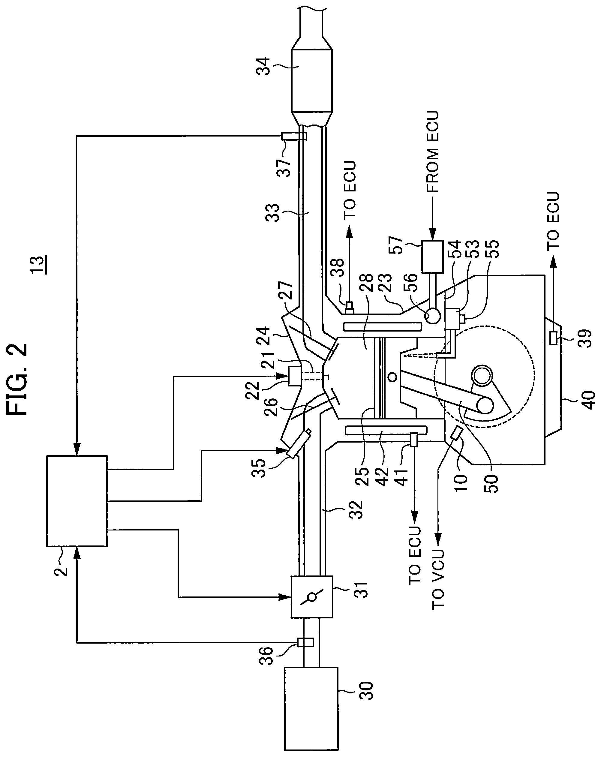 Patent US12378927 Figure 2 – In-vehicle control device and method for controlling internal combustion engine