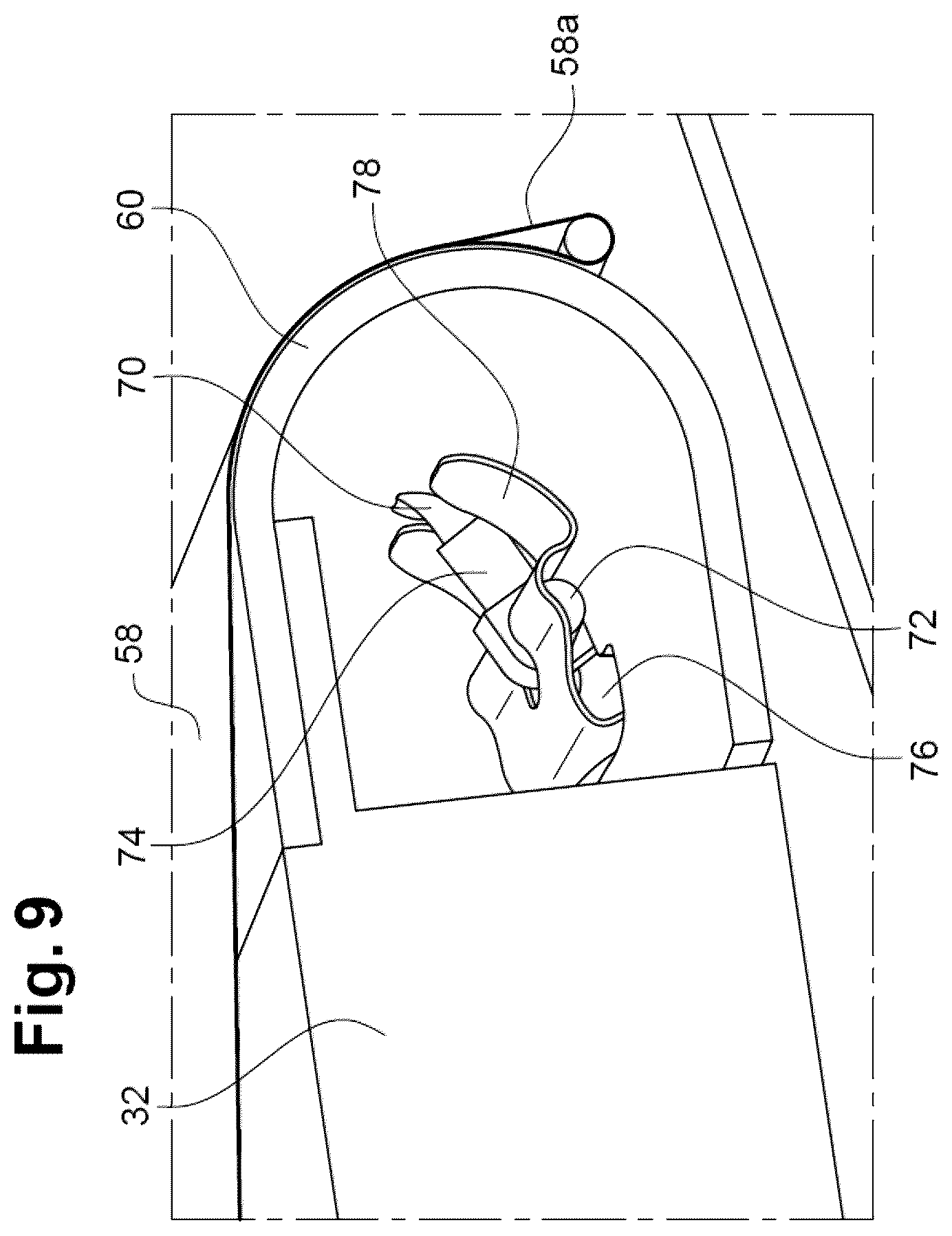 Patent US12378929 Figure 7 – Thrust reverser comprising fixed cascades and a sealing membrane