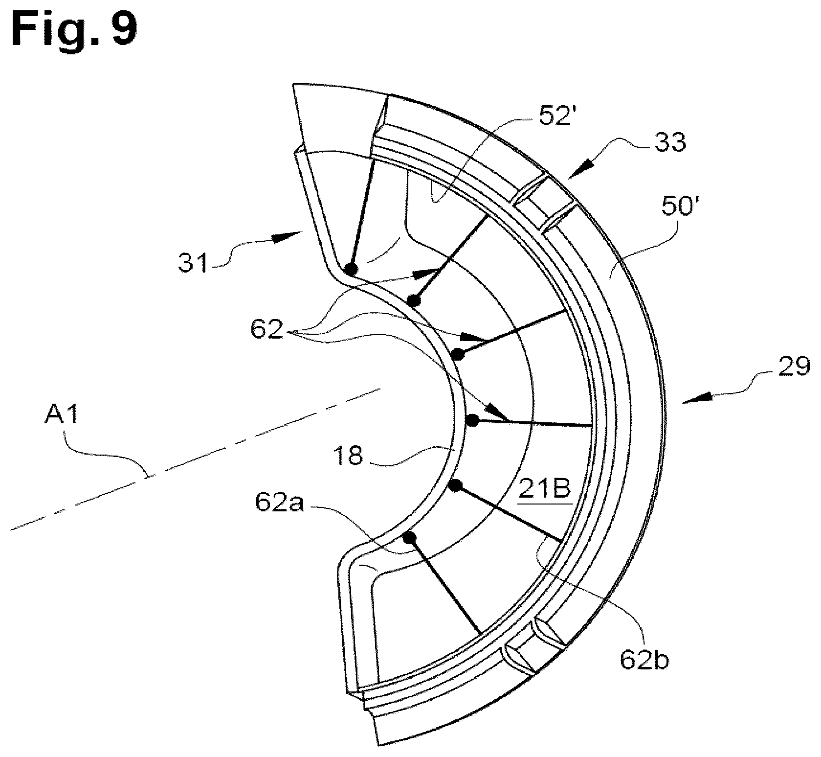 Patent US12378930 Figure 7 – Thrust reverser comprising movable cascades and a sealing membrane