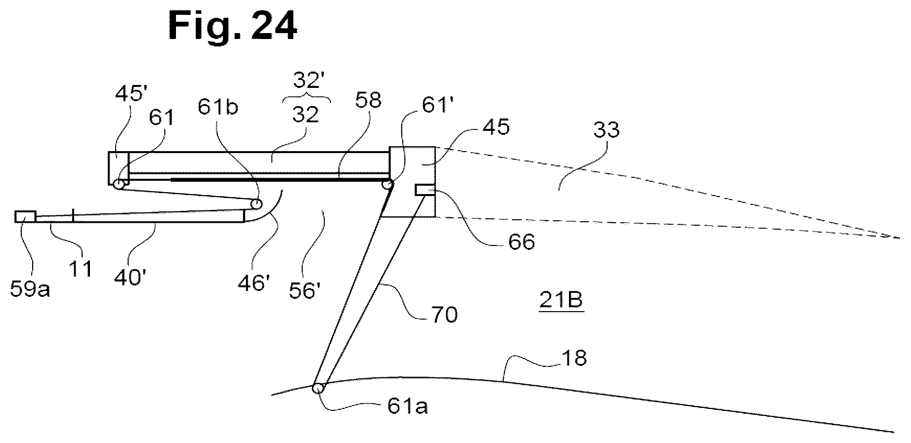 Patent US12378930 Figure 16 – Thrust reverser comprising movable cascades and a sealing membrane