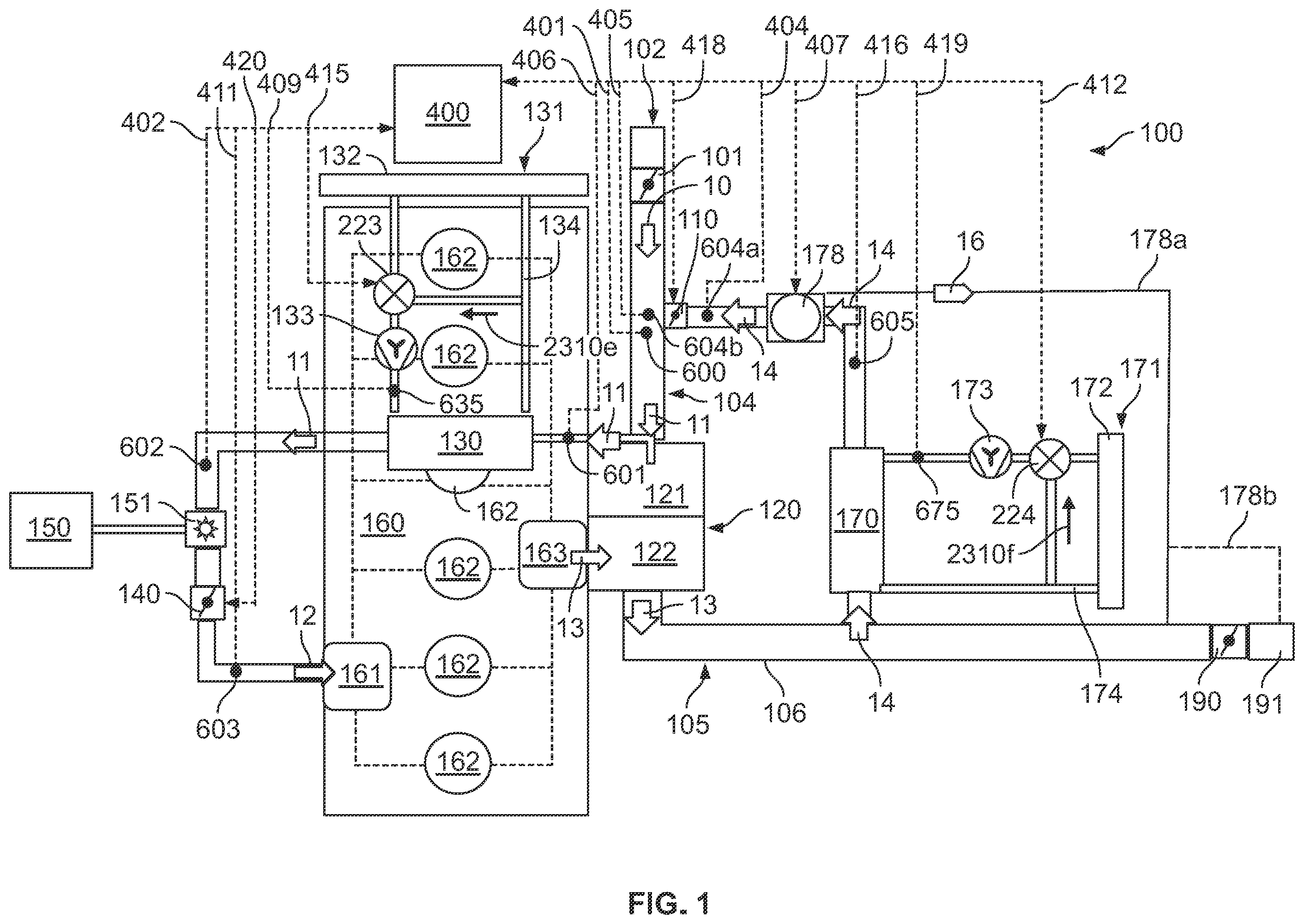 Patent US12378934 — Low-pressure EGR system with condensate management — Figure 1