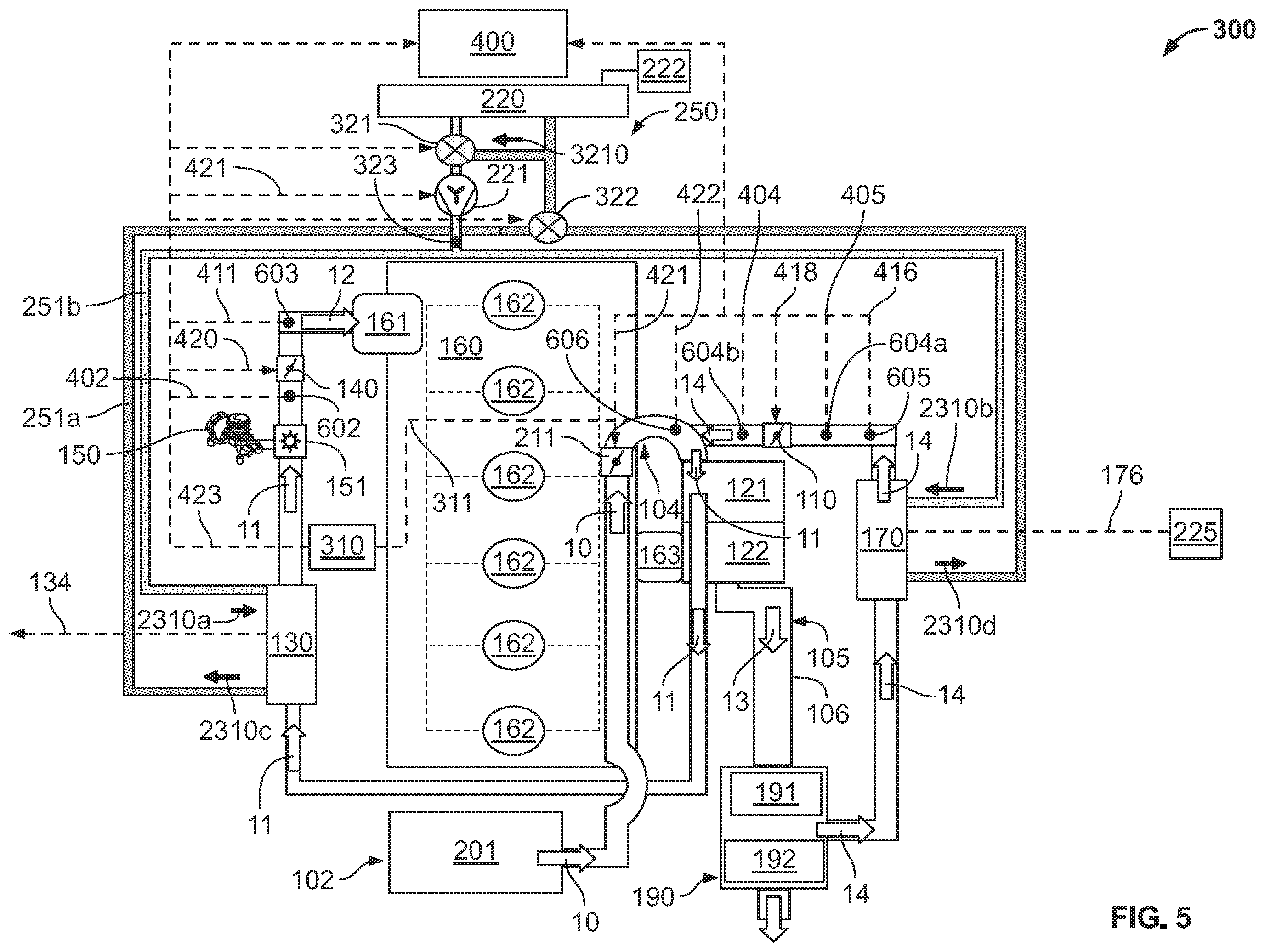 Patent US12378934 Figure 6 – Low-pressure EGR system with condensate management