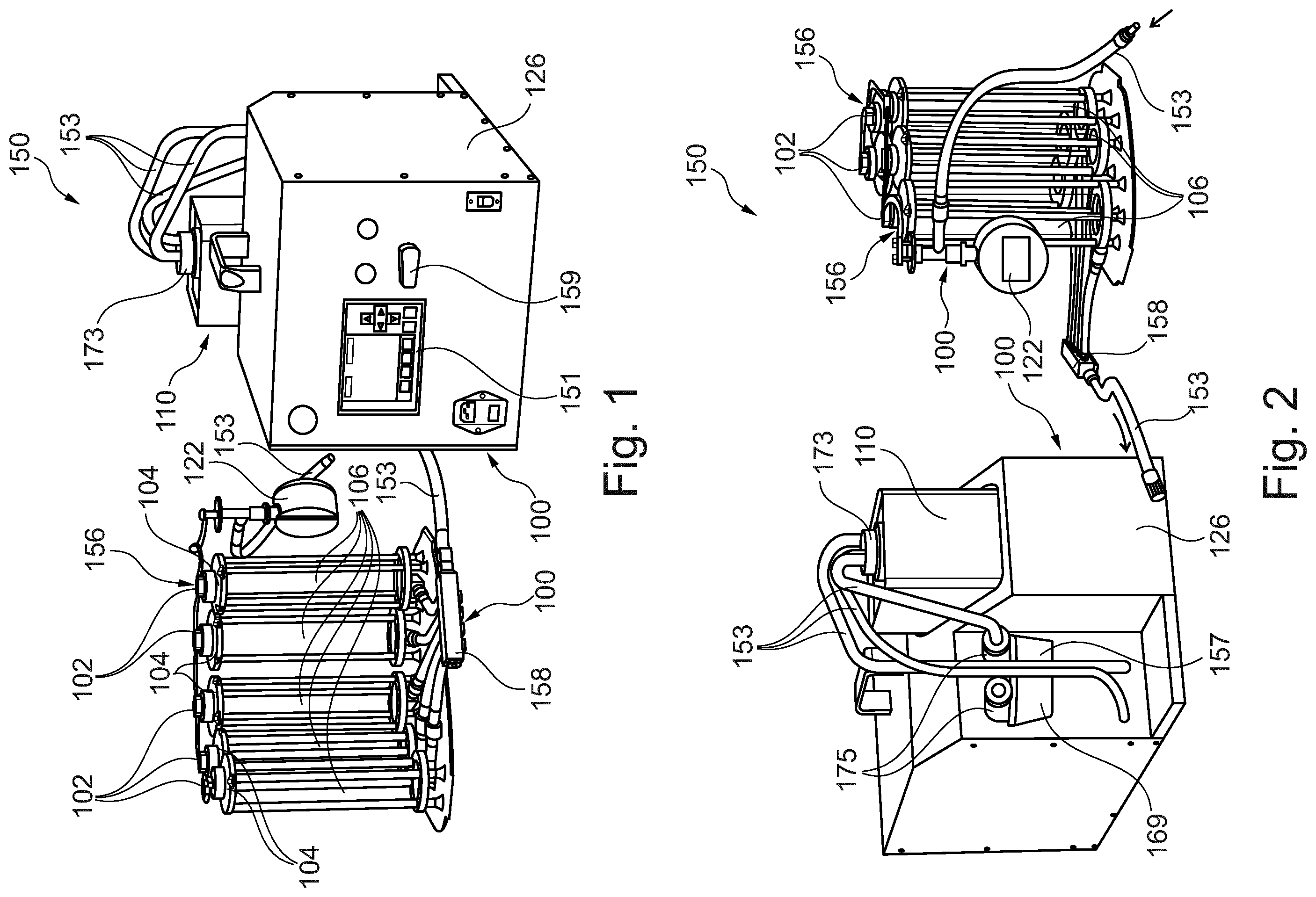 Patent US12378936 Figure 1 – Cleaning device with cleaning medium reception chamber for receiving cleaning medium after passing a device to be cleaned
