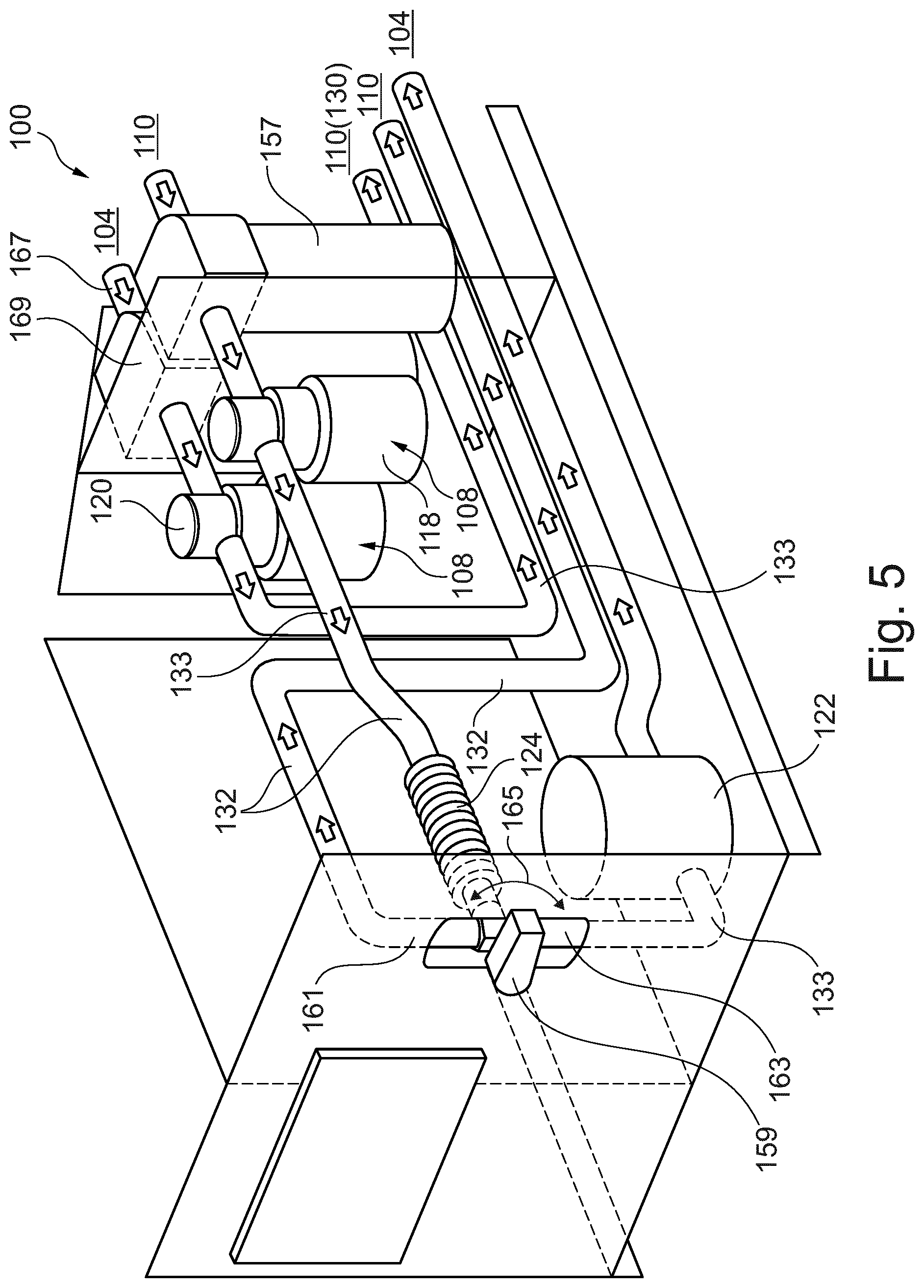 Patent US12378936 Figure 3 – Cleaning device with cleaning medium reception chamber for receiving cleaning medium after passing a device to be cleaned