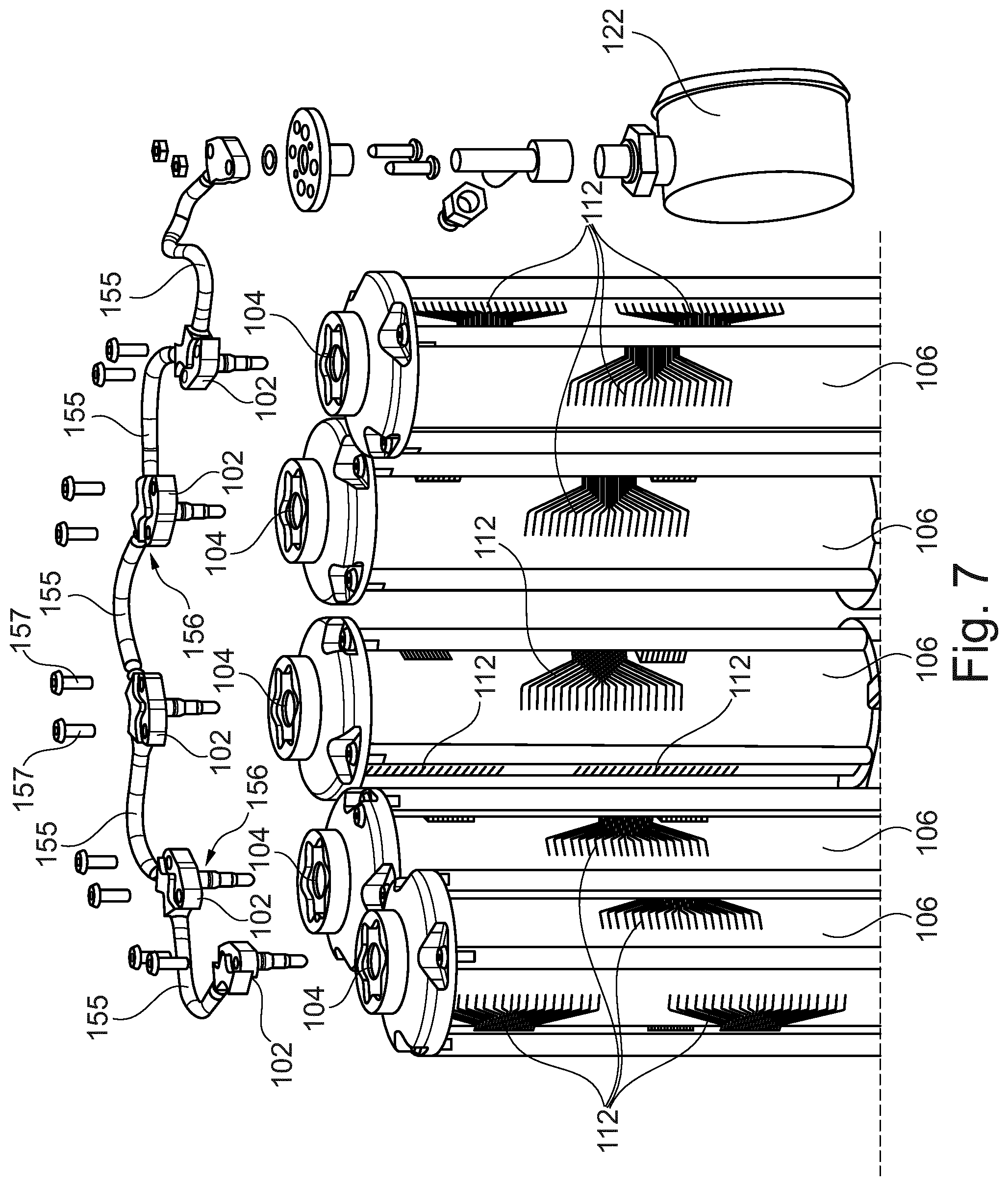 Patent US12378936 Figure 5 – Cleaning device with cleaning medium reception chamber for receiving cleaning medium after passing a device to be cleaned