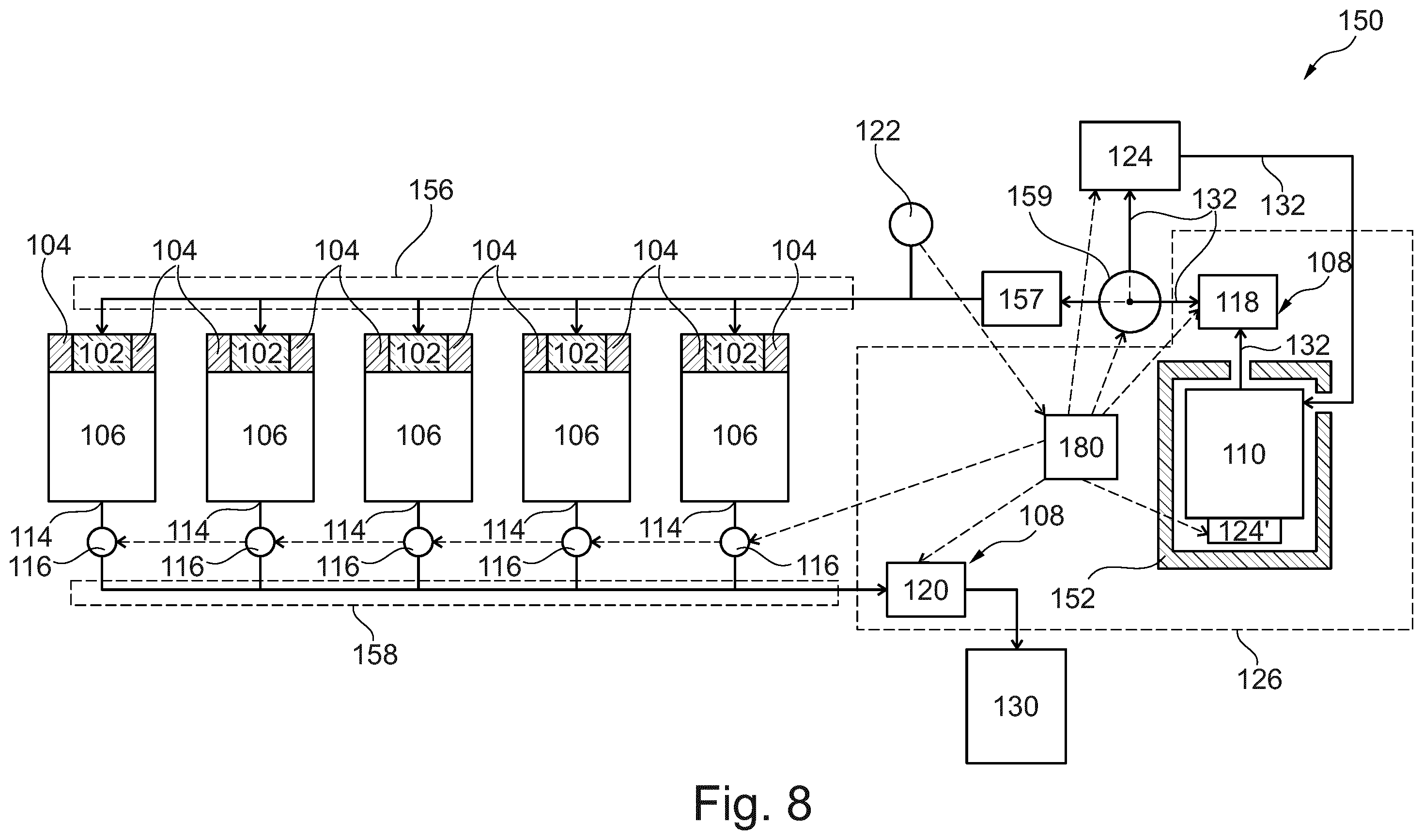 Patent US12378936 Figure 6 – Cleaning device with cleaning medium reception chamber for receiving cleaning medium after passing a device to be cleaned