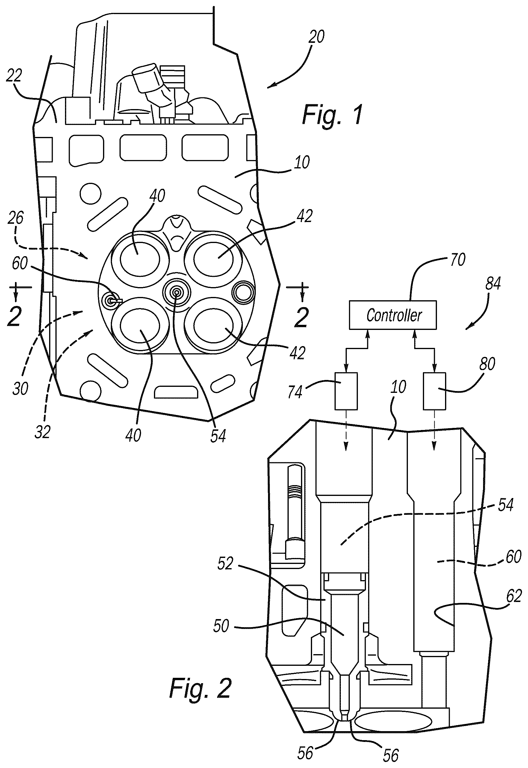Patent US12378937 Figure 1 – Pre-ignition prevention using ion sense detection of exhaust stroke heat release for dual spark plug engines