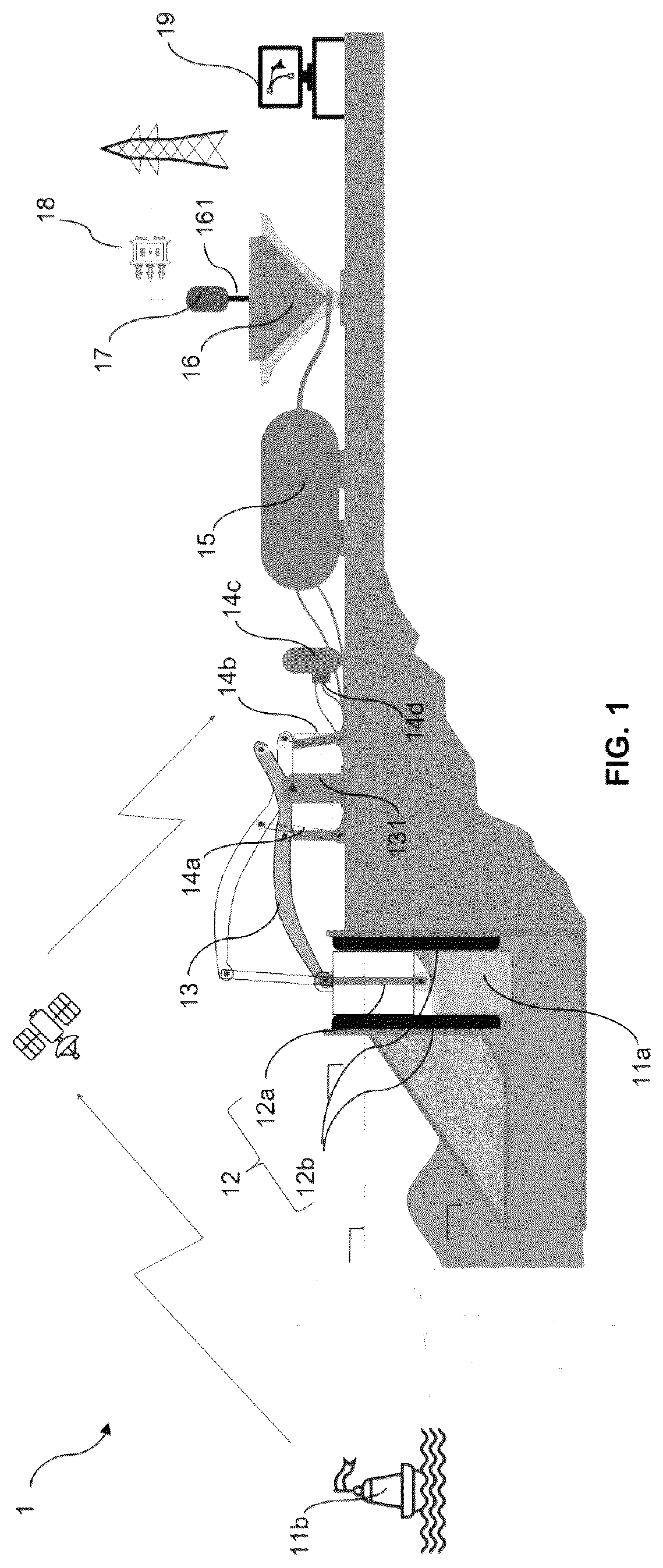 Patent US12378941 Figure 1 – System for power generation using ocean waves