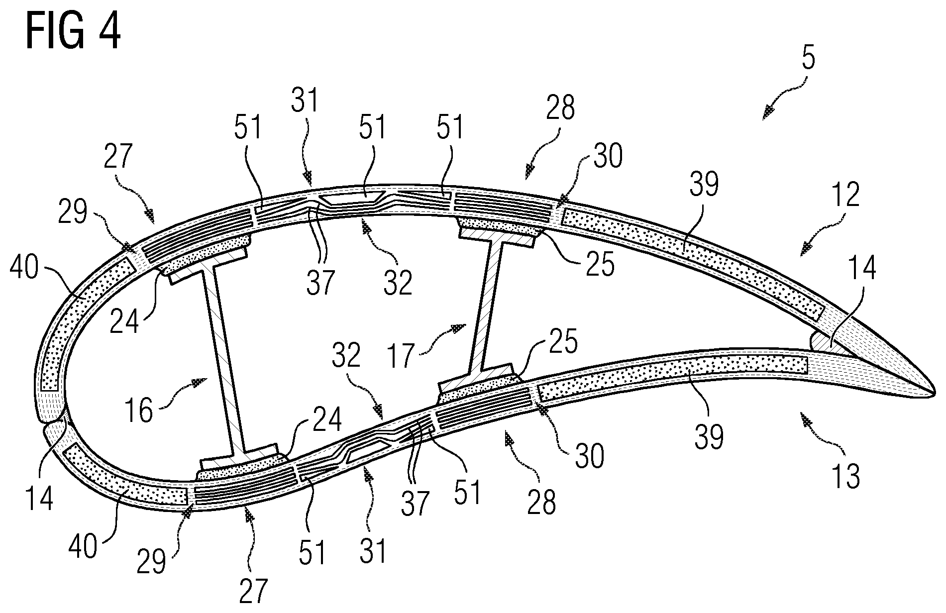 Patent US12378943 Figure 4 – Wind turbine blade